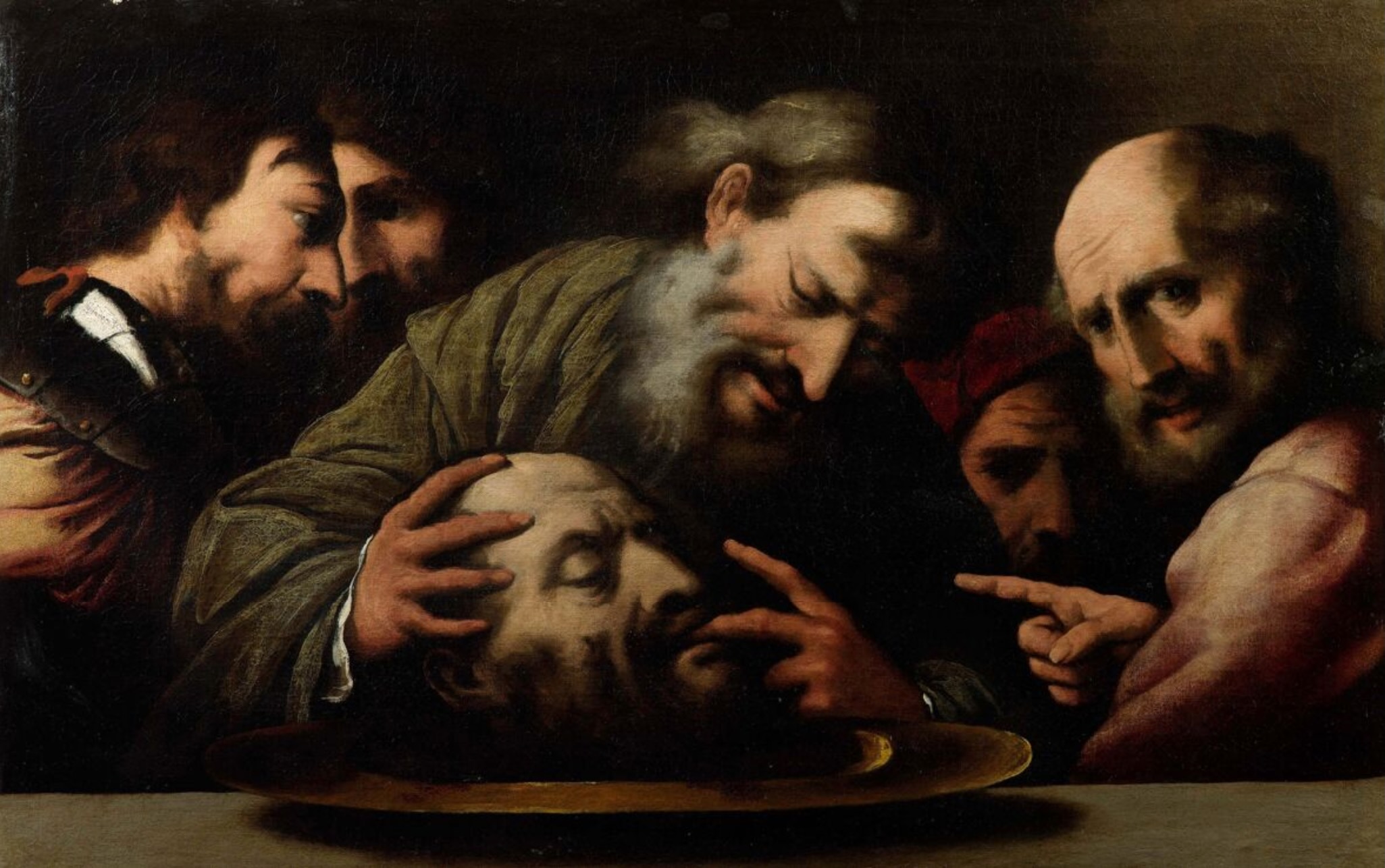 Erode con la testa di san Giovanni Battista, Erode con la testa di san Giovanni Battista (dipinto, opera isolata) di Muttoni Pietro detto Pietro della Vecchia (metà XVII)