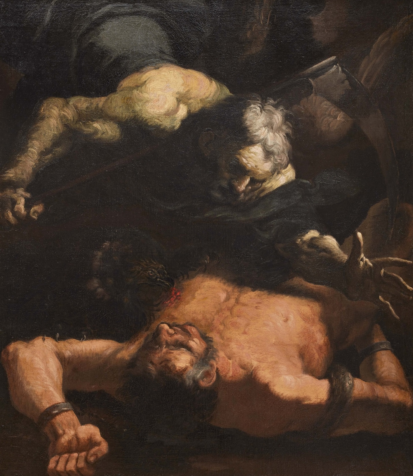 Supplizio di Prometeo / Saturno e Prometeo, Supplizio di Prometeo / Saturno e Prometeo (dipinto, opera isolata) di Carneo Antonio (terzo quarto XVII)