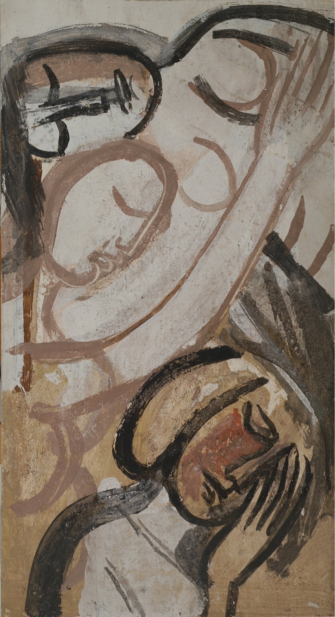 malattia, la guerra e il dolore (disegno artistico, elemento di serie) di motto Aut Aut (anni sessanta XX)