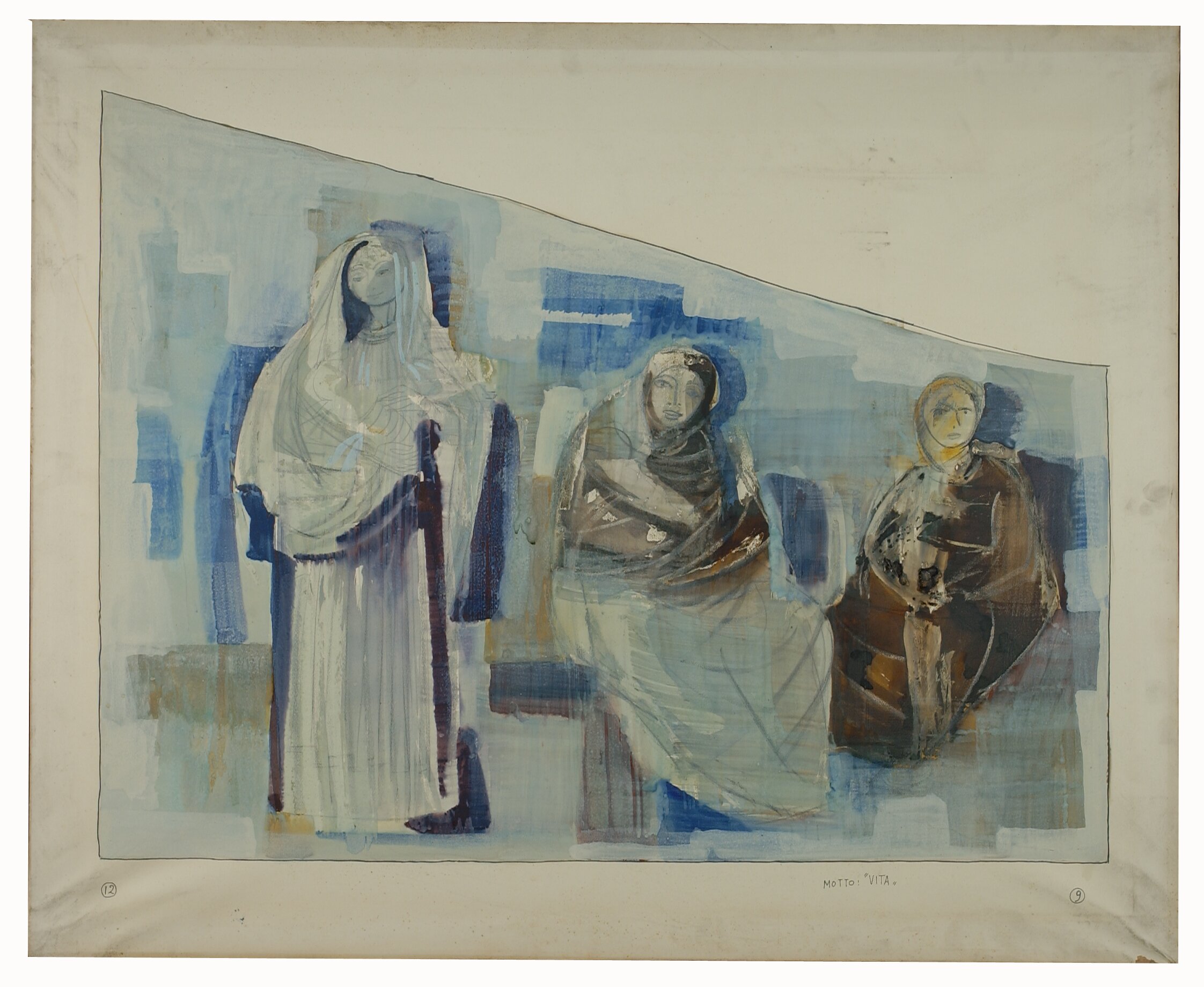 maternità (disegno artistico, elemento di serie) di motto Vita (anni sessanta XX)