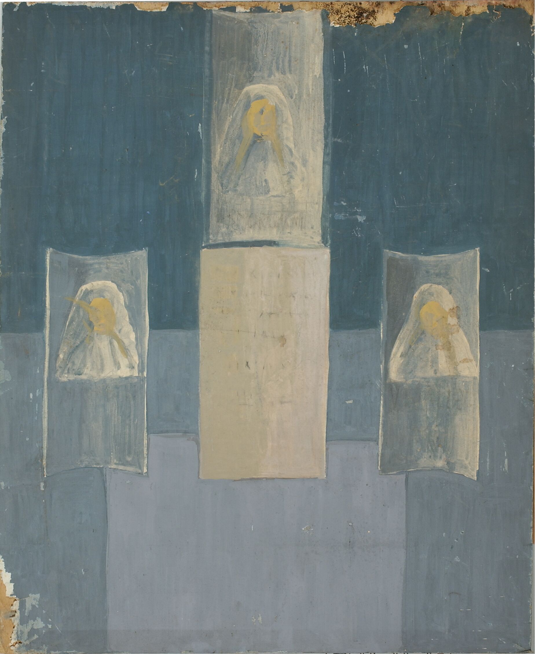 non identificato (disegno artistico, elemento di serie) di motto G. B. Morgagni (anni sessanta XX)