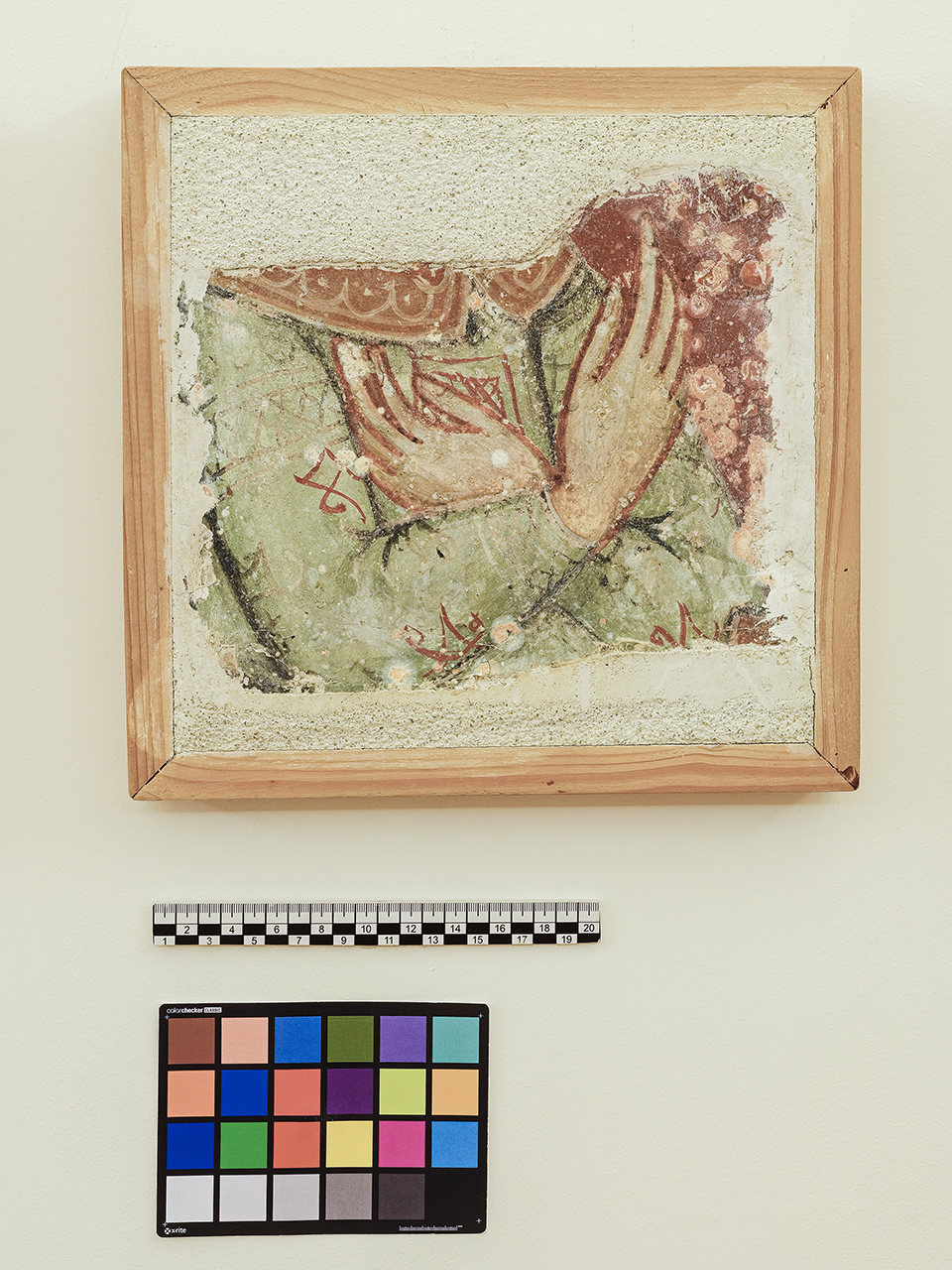 mani di San Gabriele (dipinto, frammento) - ambito Italia meridionale (metà sec. XV)