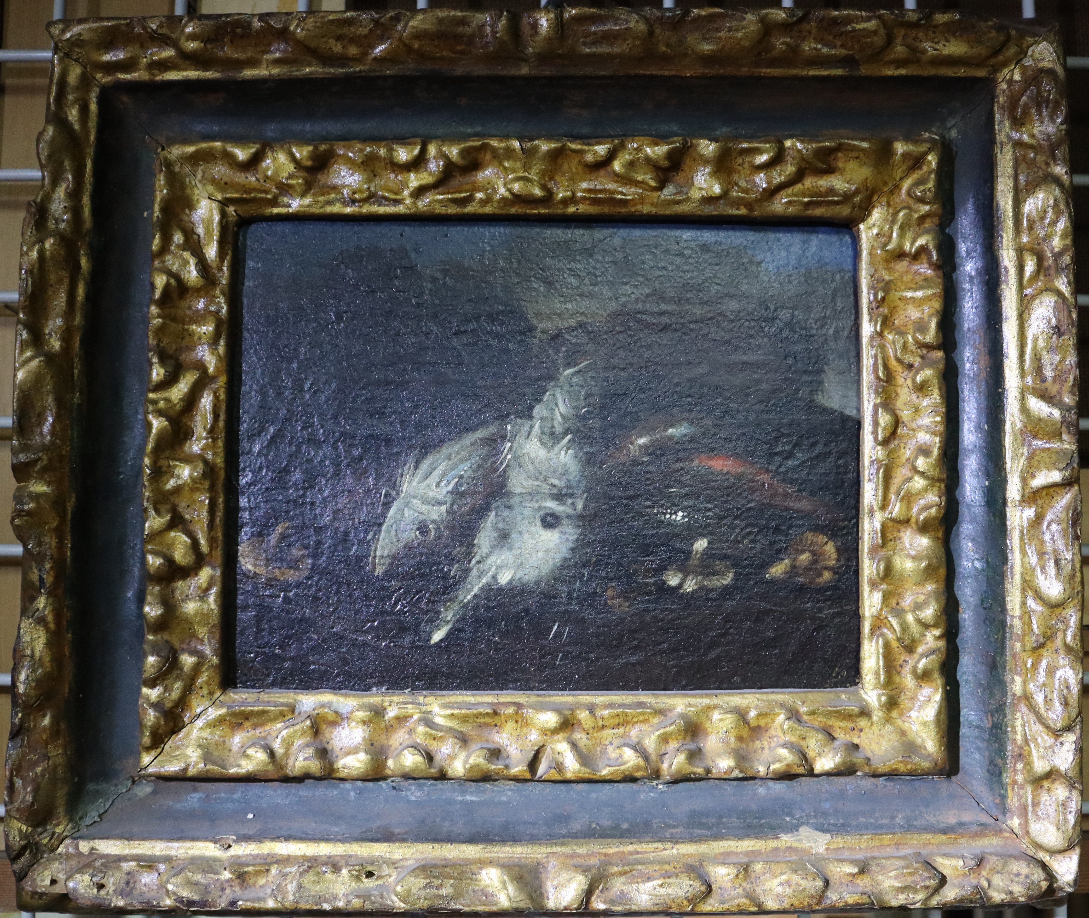 Natura morta con pesci (dipinto) - ambito napoletano (XVII)