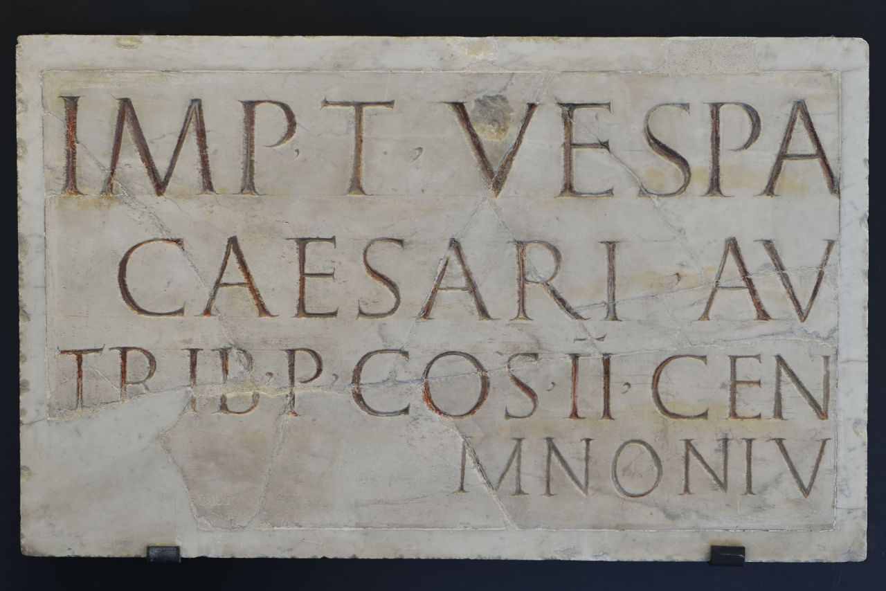 lastra con iscrizione (terzo quarto sec. I d.C)