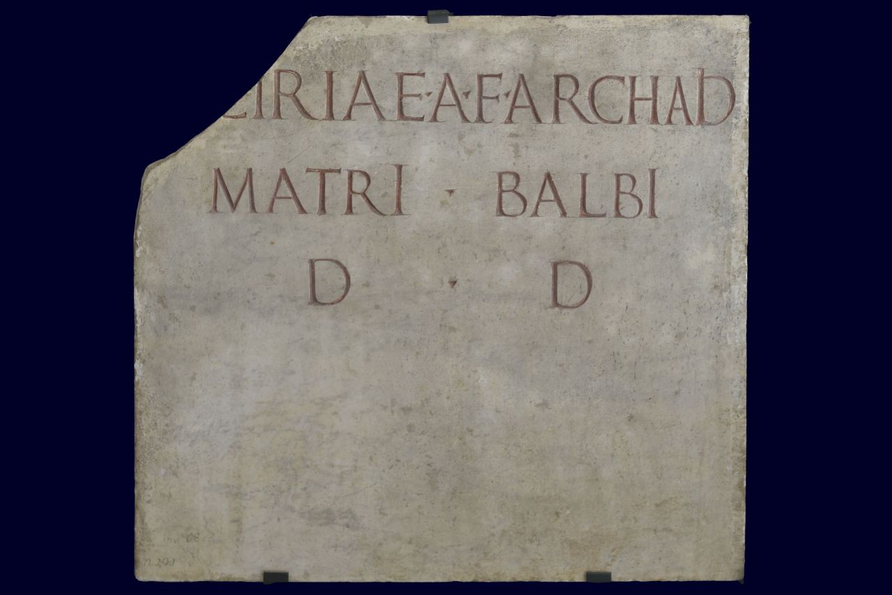 lastra con iscrizione (fine/ inizio secc. I a.C./ I d.C)