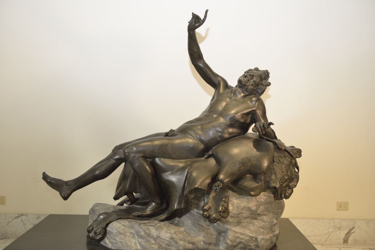 satiro ebbro (statua maschile) - produzione campana (?) (terzo quarto sec. I a.C)