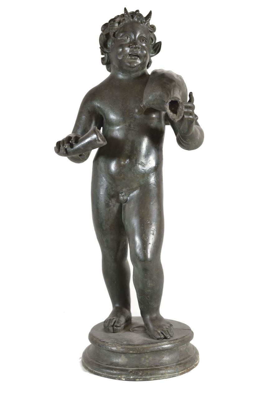 Satiro con rython (statuetta maschile) - produzione campana (?) (fine/ inizio secc. I a.C./ I d.C)