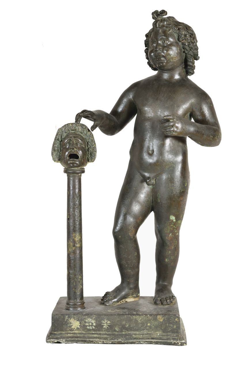 putto con maschera (statuetta maschile) - produzione campana (?) (fine/ inizio secc. I a.C./ I d.C)