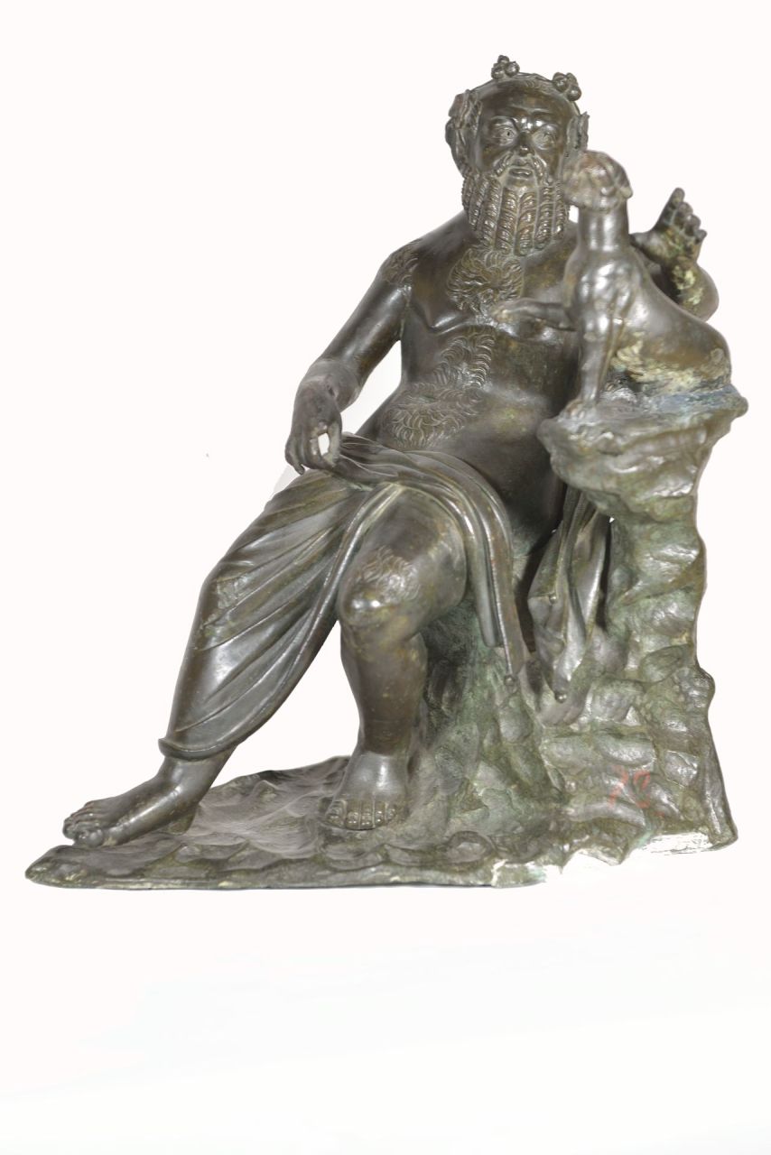 Sileno con pantera (statuetta maschile) - produzione campana (?) (fine/ inizio secc. I a.C./ I d.C)