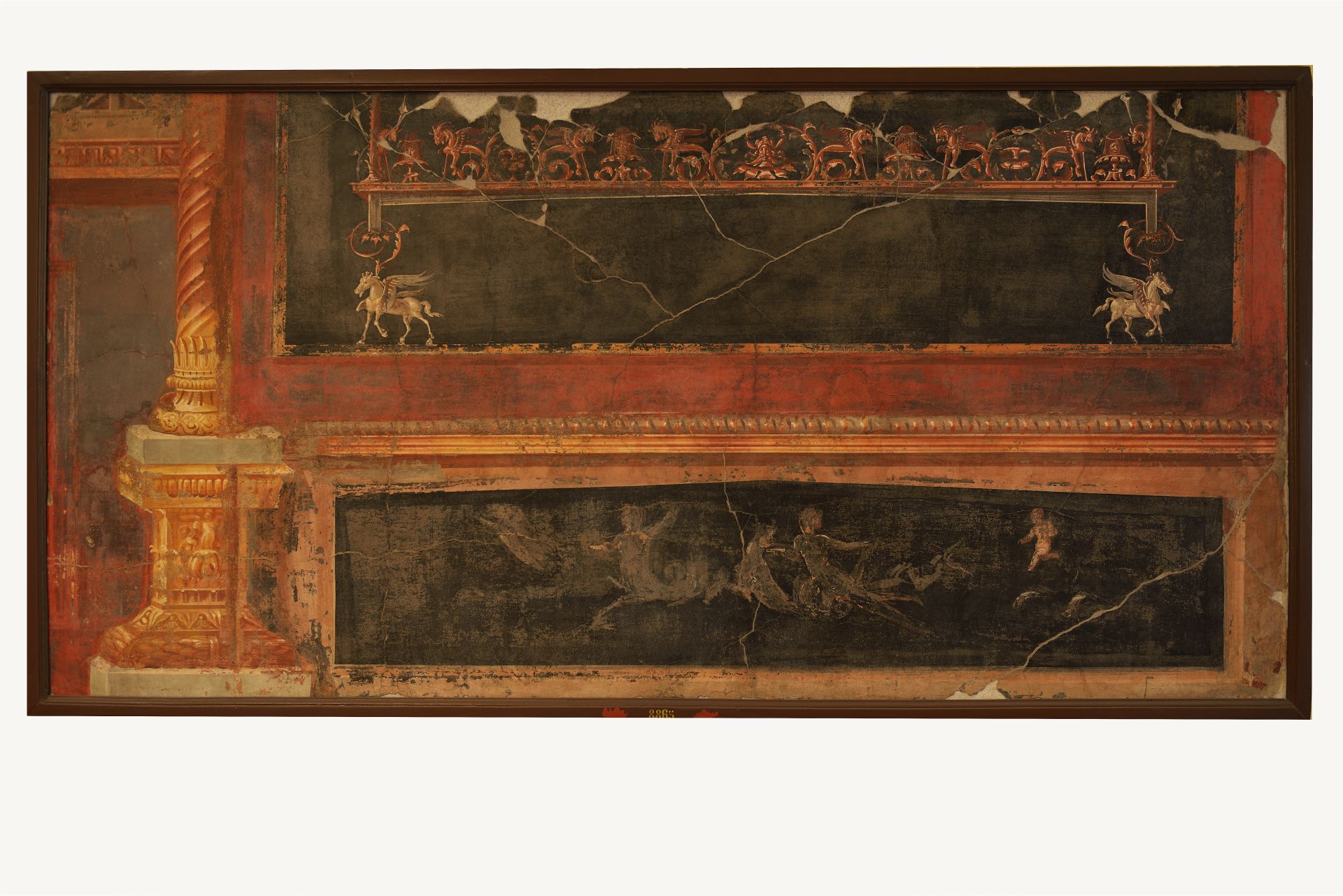 architetture con figure mitologiche (opera parietale/ frammento) - fase stilistica IV (sec. I d.C)