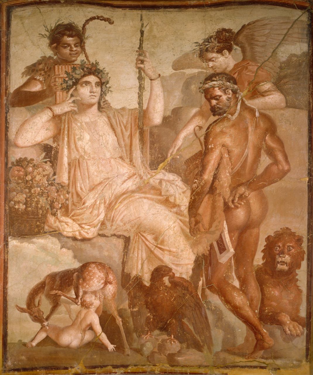 Eracle e Telefo (opera parietale/ frammento) (seconda metà sec. I d.C)