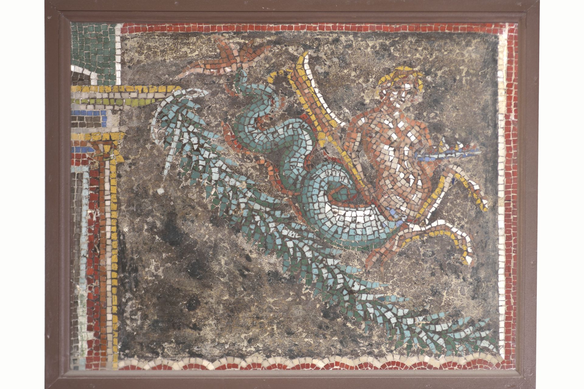 tritone e ghirlanda (pannello, figurato policromo) (seconda metà sec. I d.C)