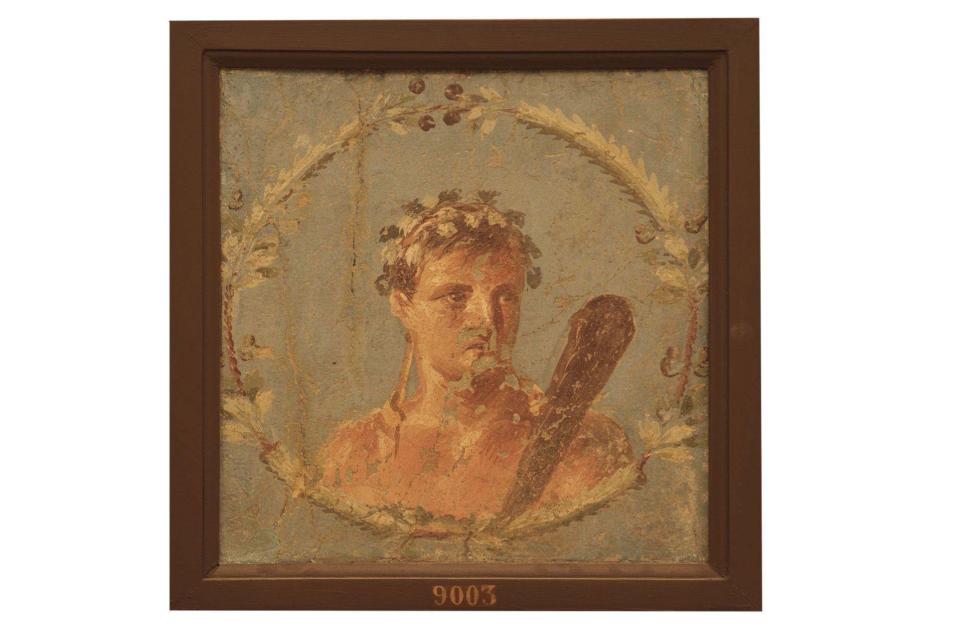 MEDAGLIONE CON BUSTO DI ERCOLE (opera parietale/ frammento) (sec. I d.C)