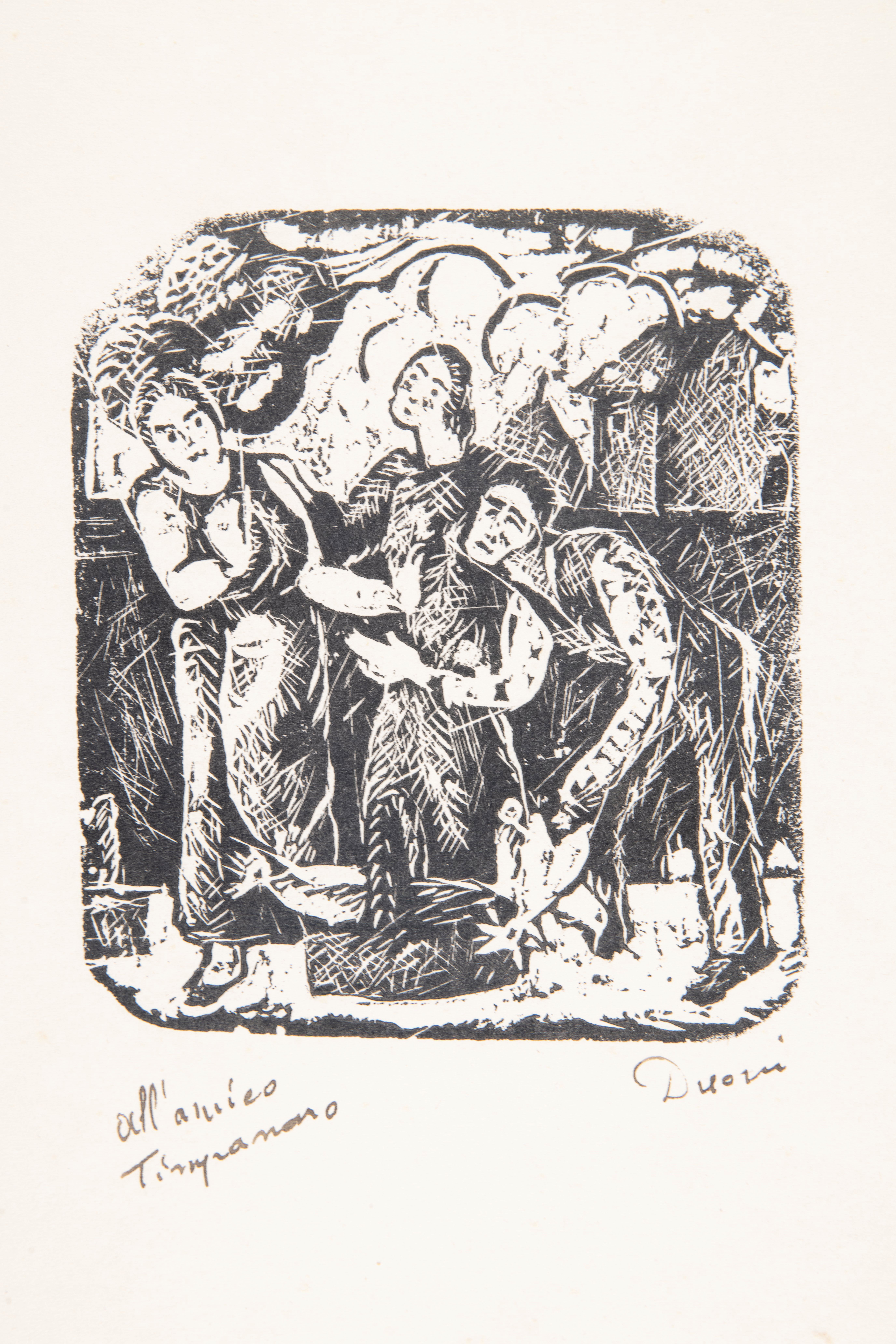 Al mercato, venditori di pollame (stampa) di Dreoni, Arrigo (prima metà XX)