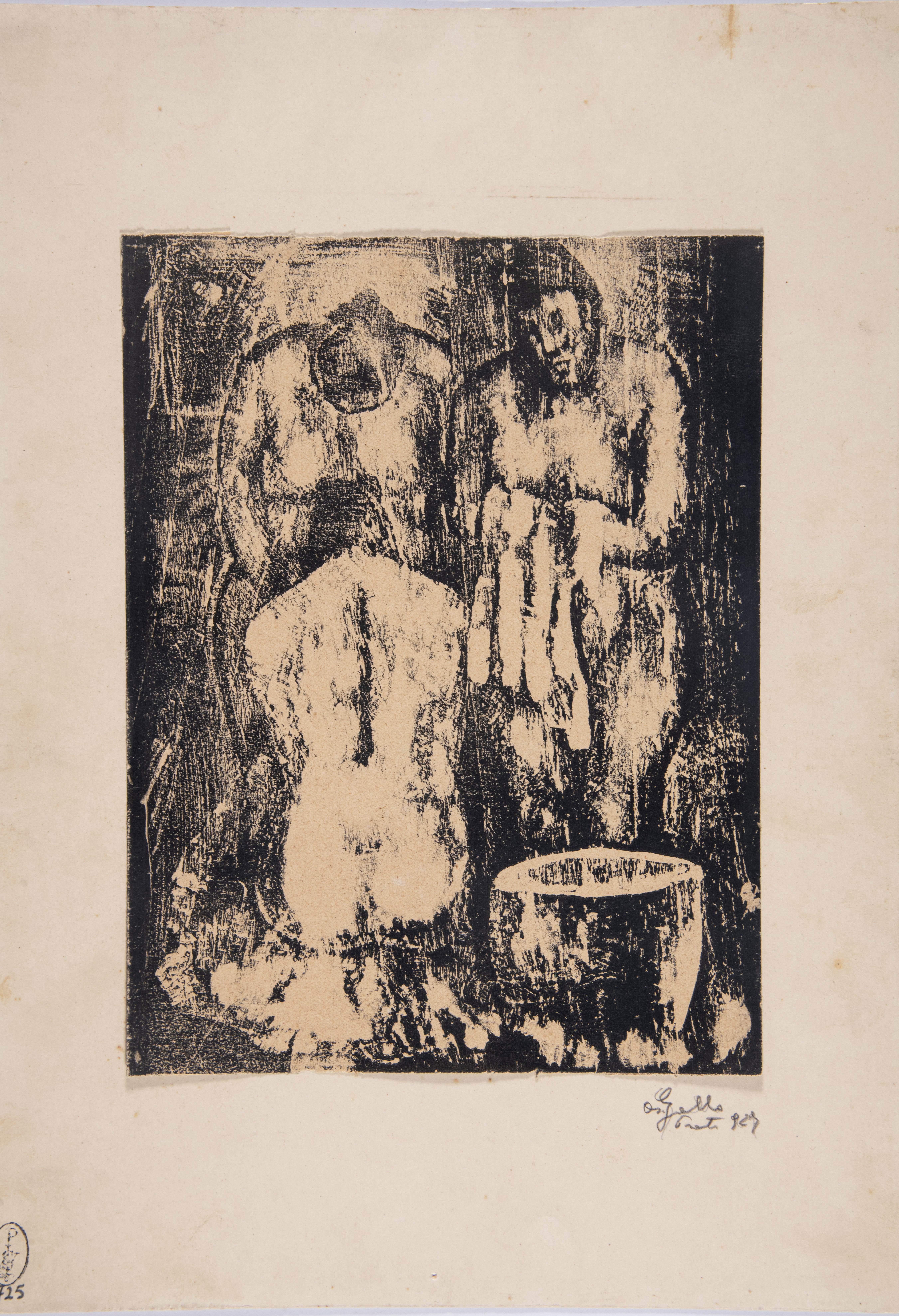 Donne che si lavano, figure femminili (stampa) di Gallo, Oscar (anni venti XX)