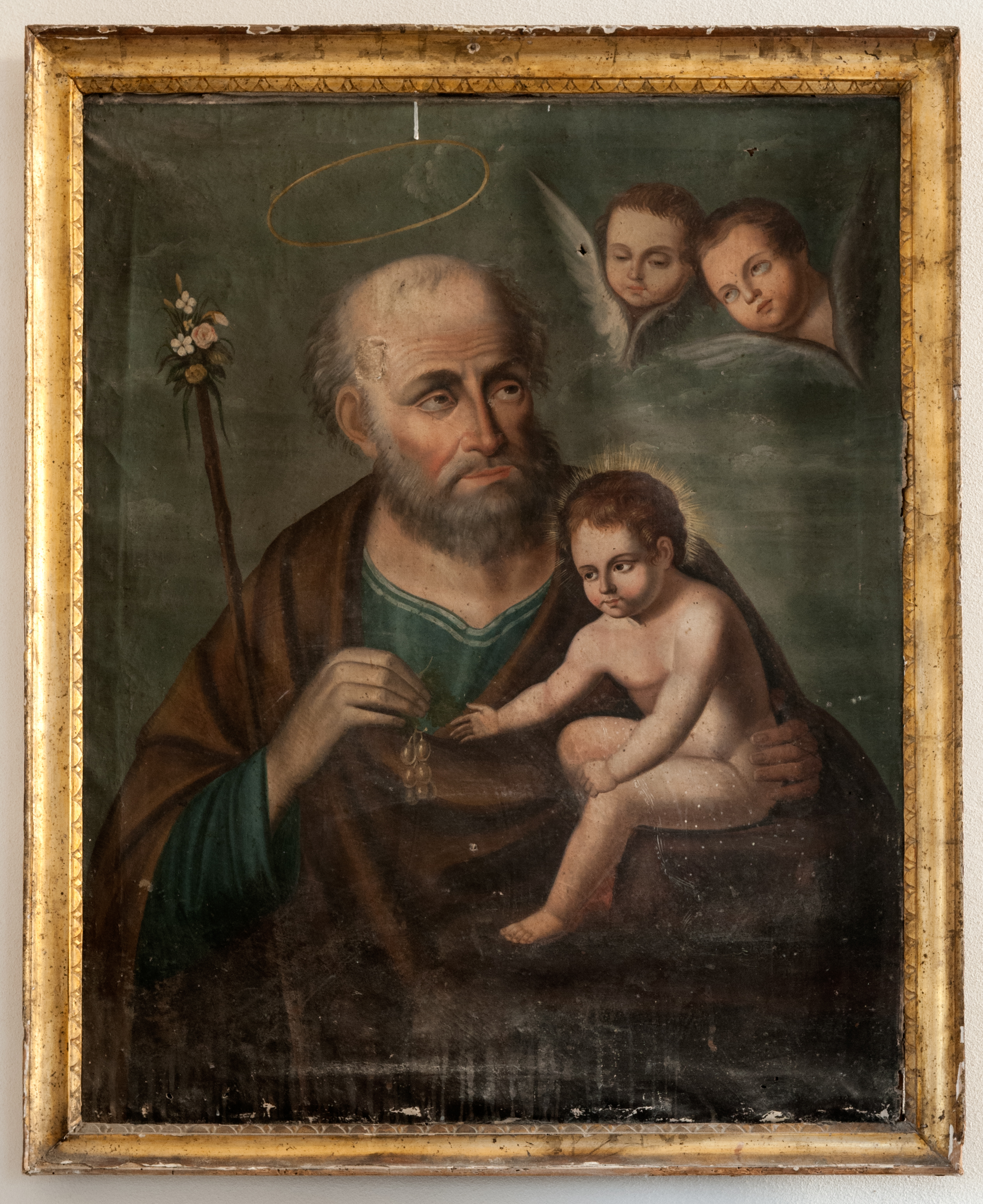 San Giuseppe col Bambino e angeli (dipinto, opera isolata) - ambito siciliano (XVIII)