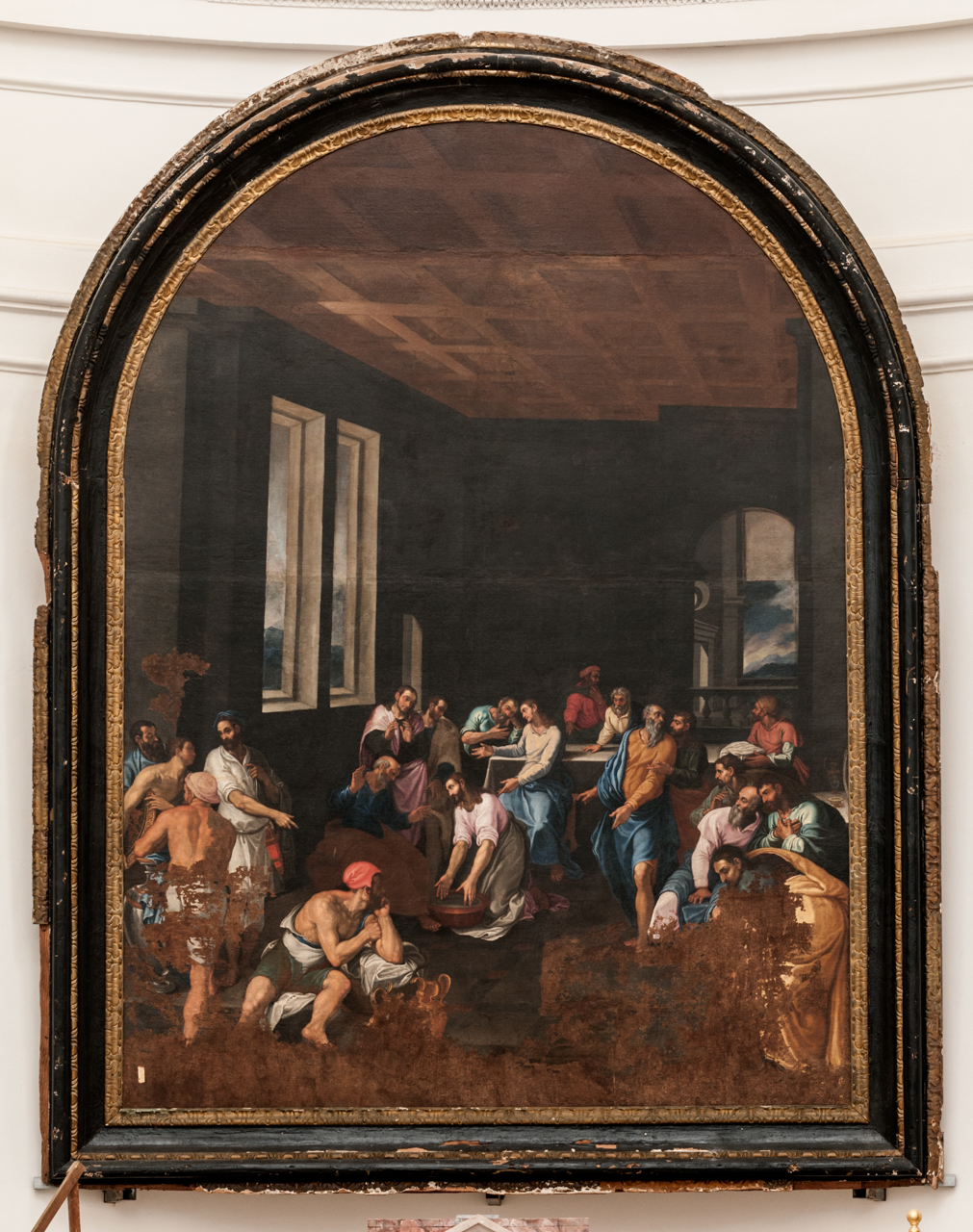 lavanda dei piedi (dipinto, opera isolata) - ambito siciliano (fine XVI)