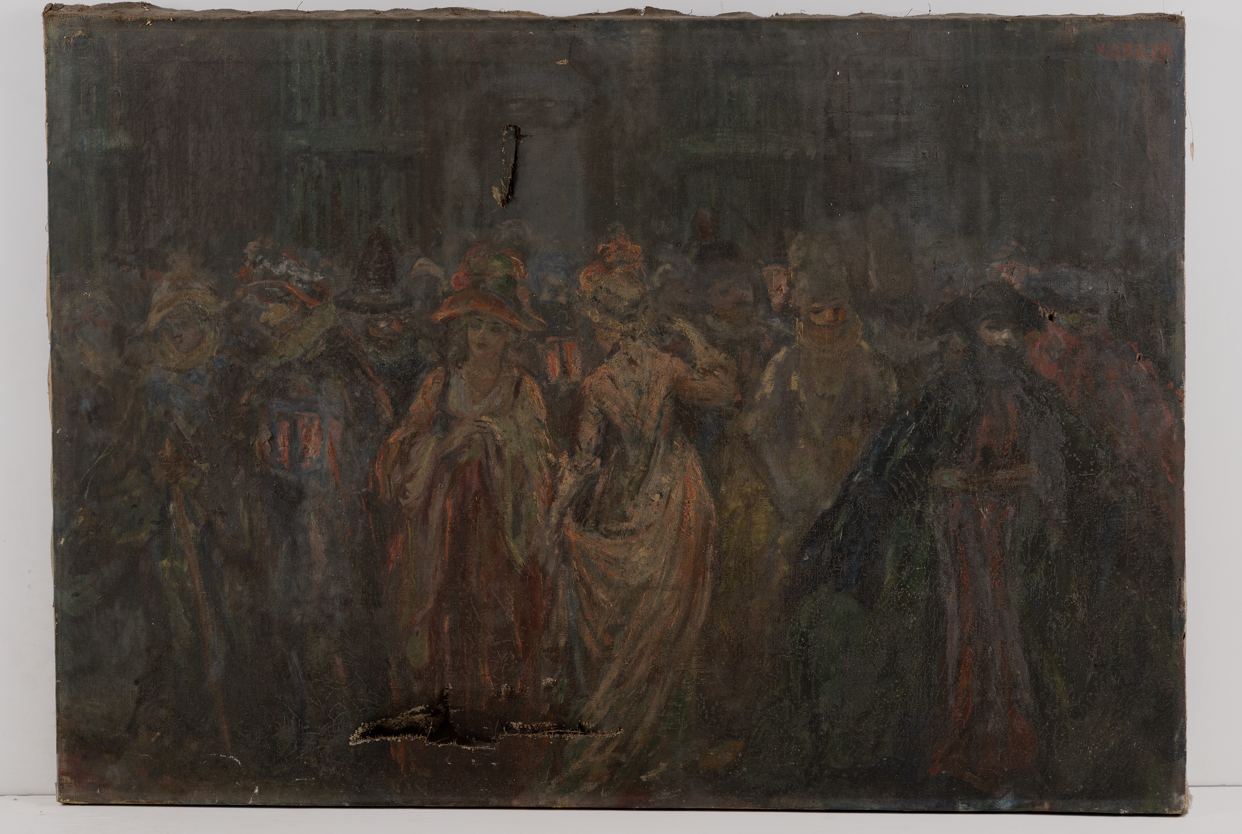 Mascherata veneziana, Mascherata (dipinto, opera isolata) di La Bella, Vincenzo - ambito napoletano (prima metà XX)