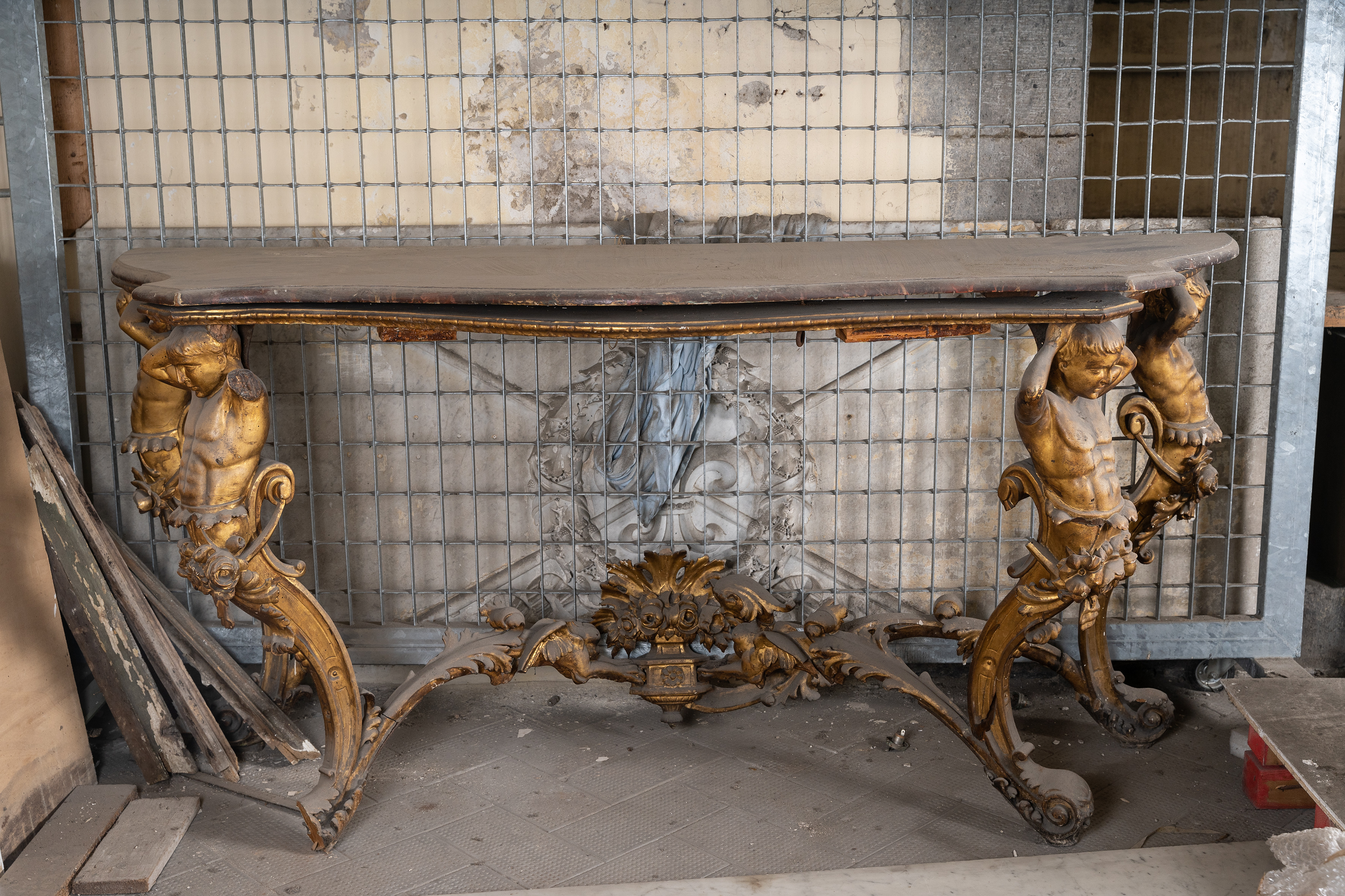 tavolo da muro, opera isolata - manifattura napoletana (seconda metà XVIII)