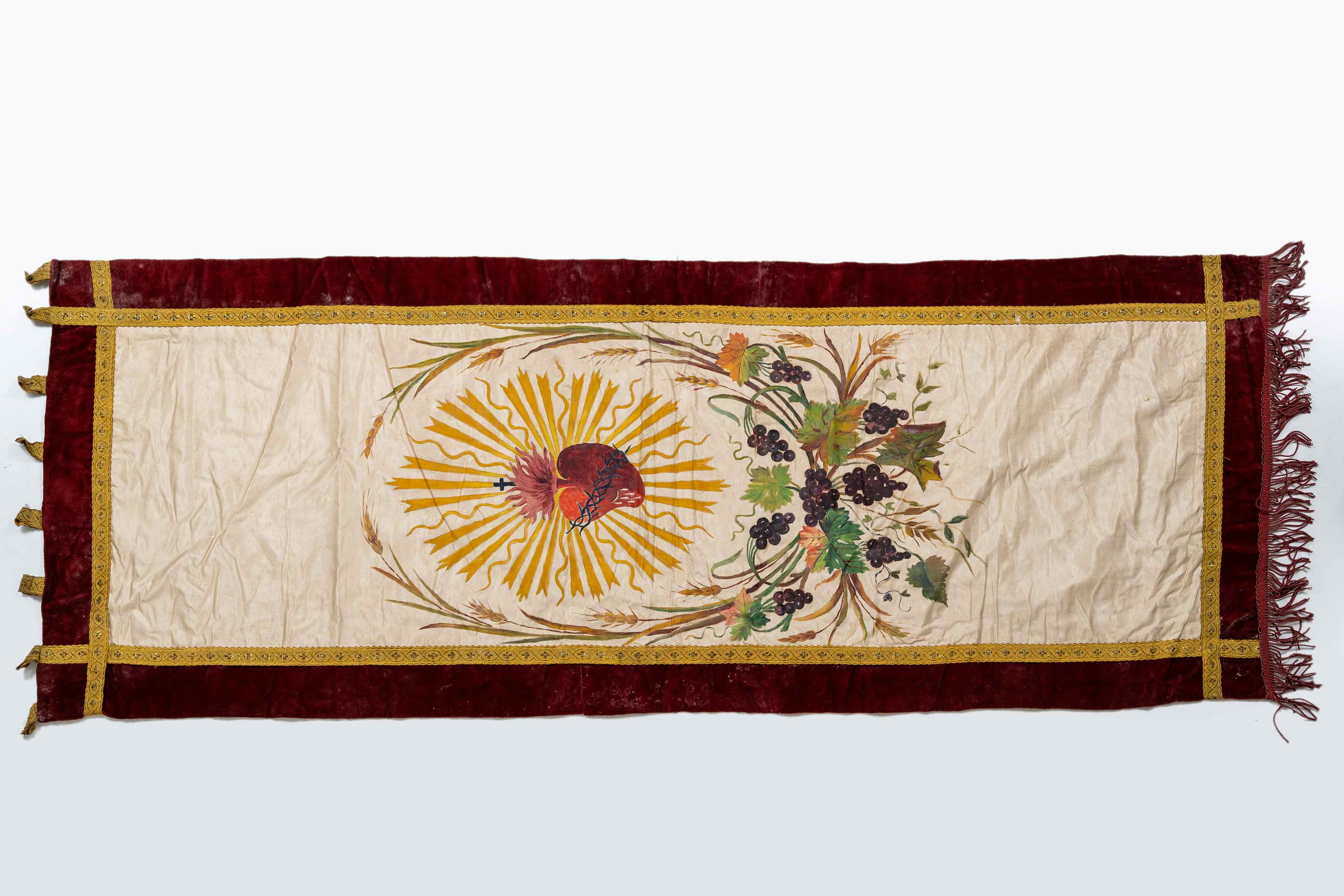 stendardo Cuore di Gesù (stendardo processionale, opera isolata) - manifattura napoletana (XIX)