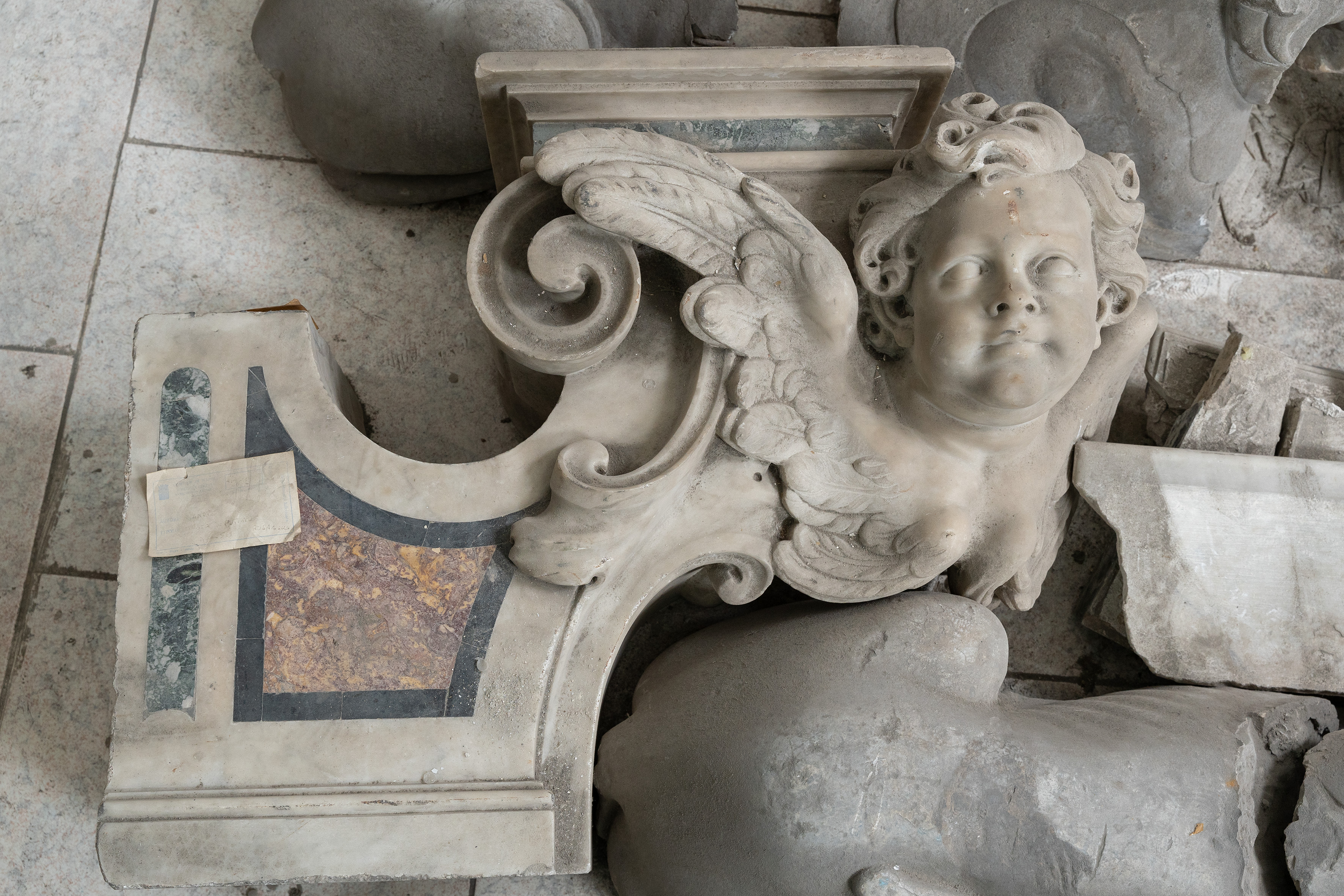 testa d'angelo, angelo (scultura, opera isolata) - bottega napoletana (seconda metà XVIII)