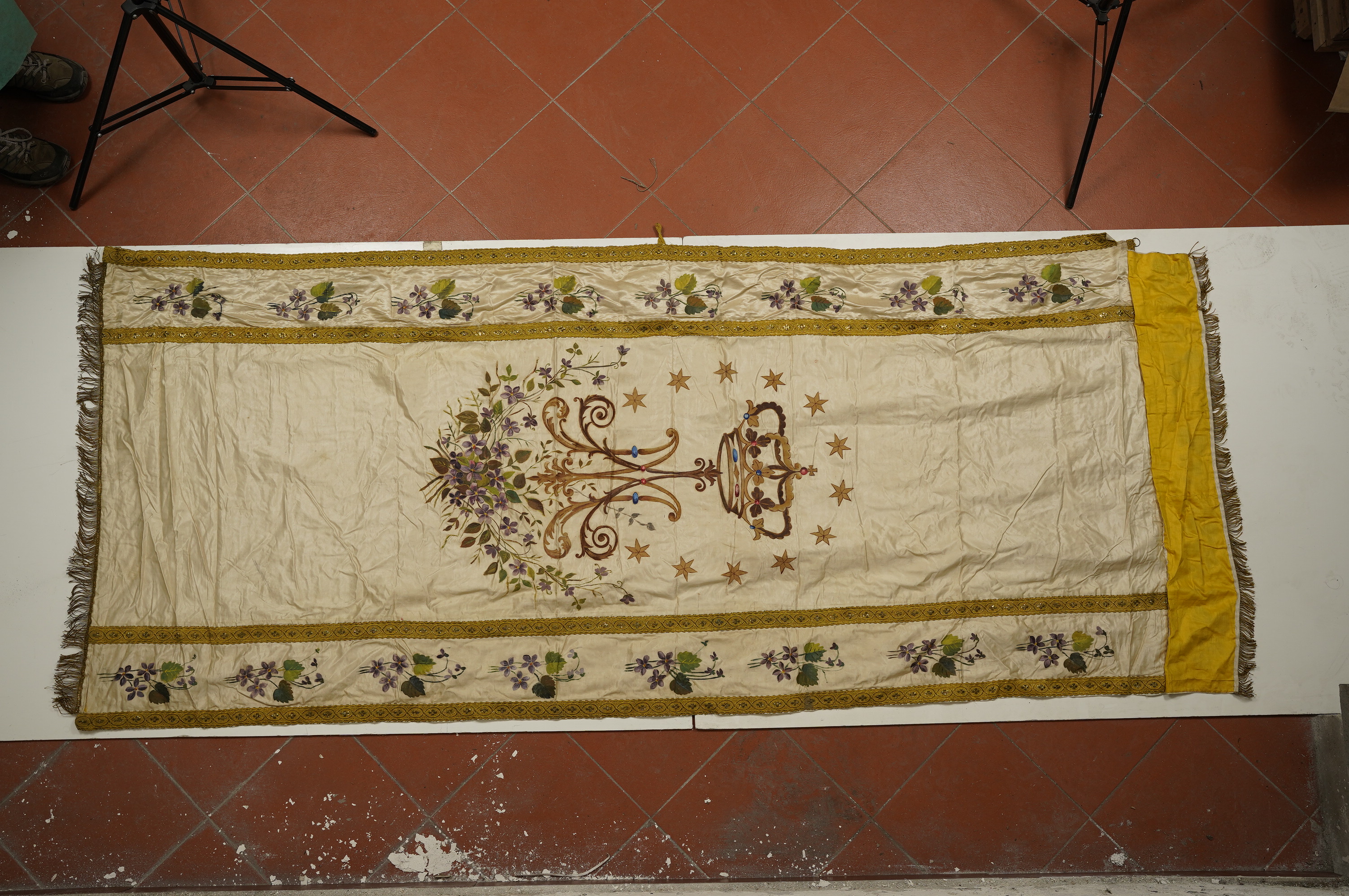 Monogramma mariano (stendardo processionale, opera isolata) - bottega napoletana (metà XX)