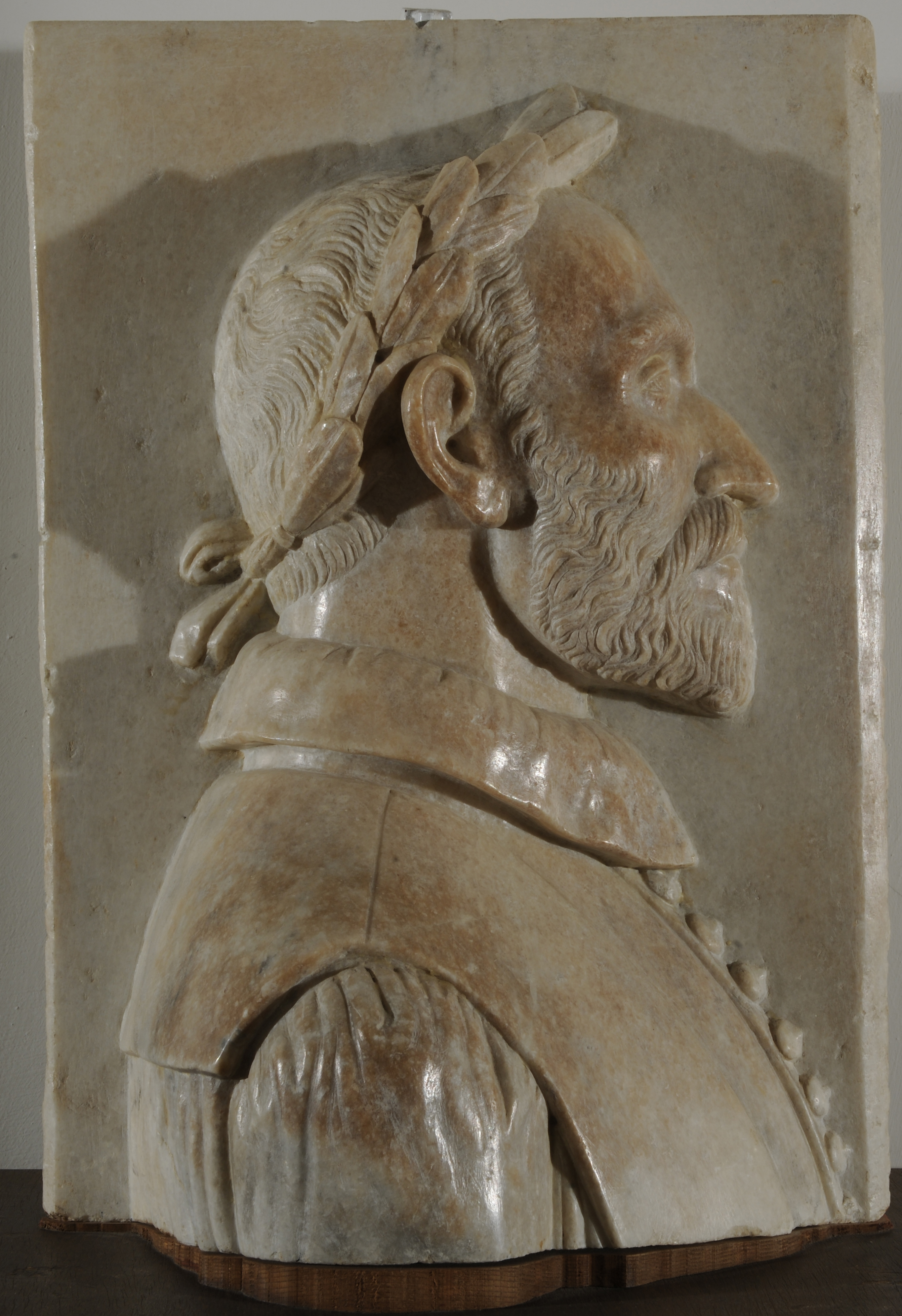 Ritratto di Torquato Tasso (rilievo) - ambito urbinate, ambito pesarese (ultimo quarto XVI)