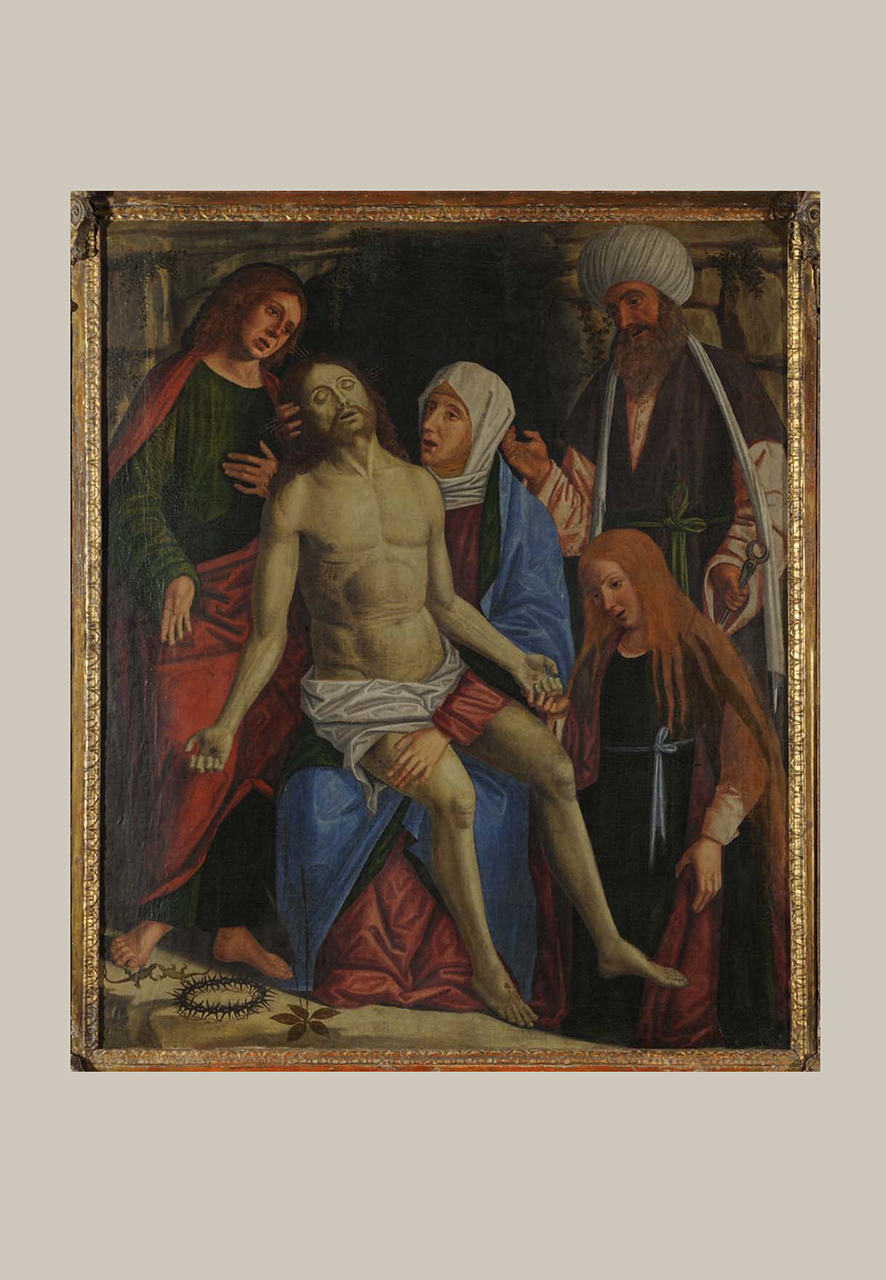 Pietà (dipinto, elemento d'insieme) di Mansueti Giovanni (attribuito) - ambito veneziano (fine sec. XV)