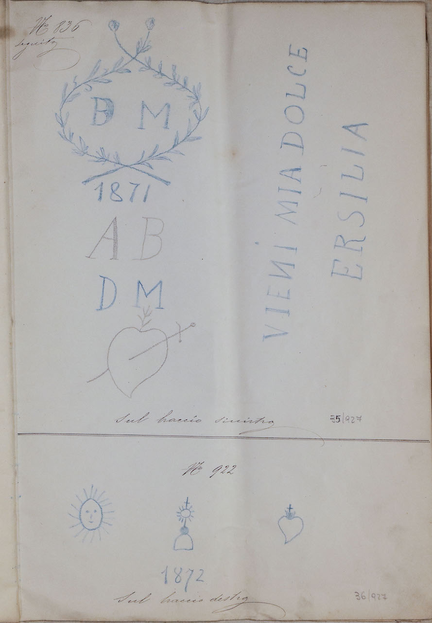 album di disegni, elemento d'insieme di Frigerio, Luigi - ambito carcerario (ultimo quarto XIX)