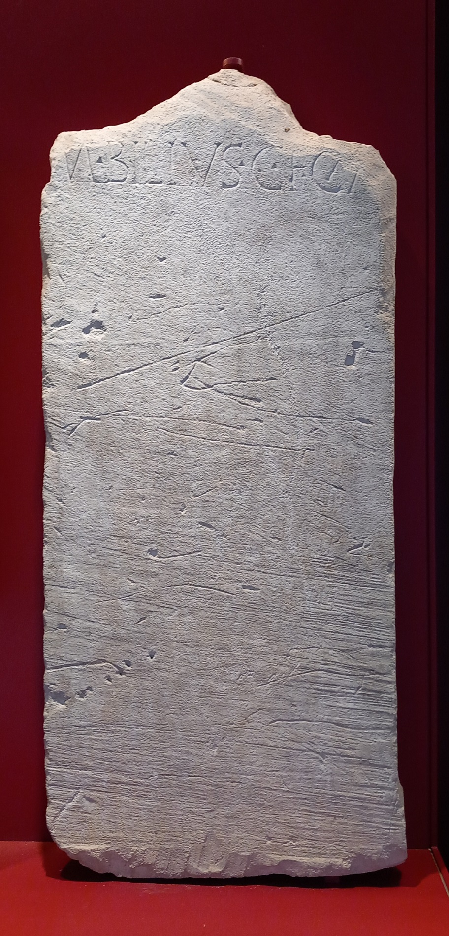 stele/ funeraria, a disco, (Iscrizione funeraria) M. Bilius C.f. Cam - bottega lapidaria adriese (seconda metà SECOLI/ I a.C)