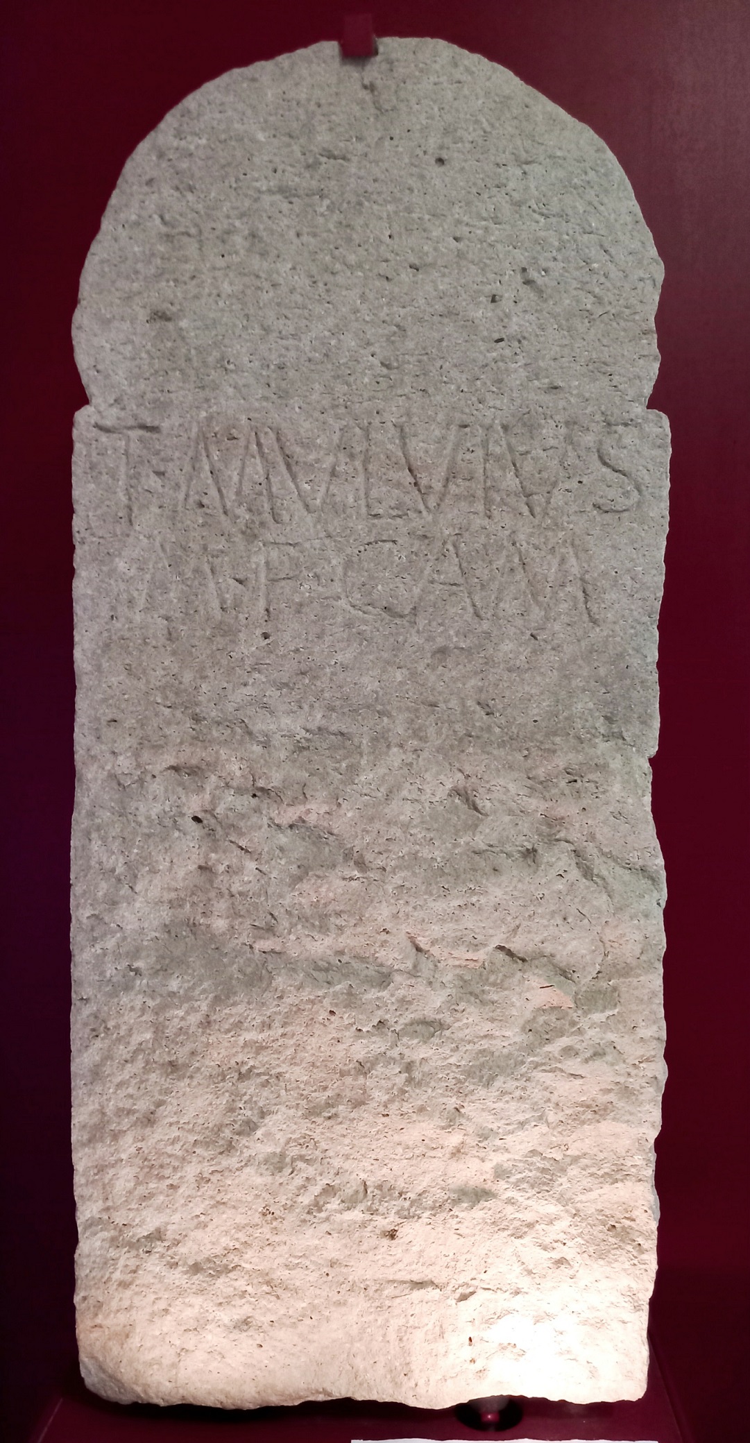 stele/ funeraria, a disco, (Iscrizione funeraria) T. Mulvius M.f - bottega lapidaria adriese (fine SECOLI/ I)