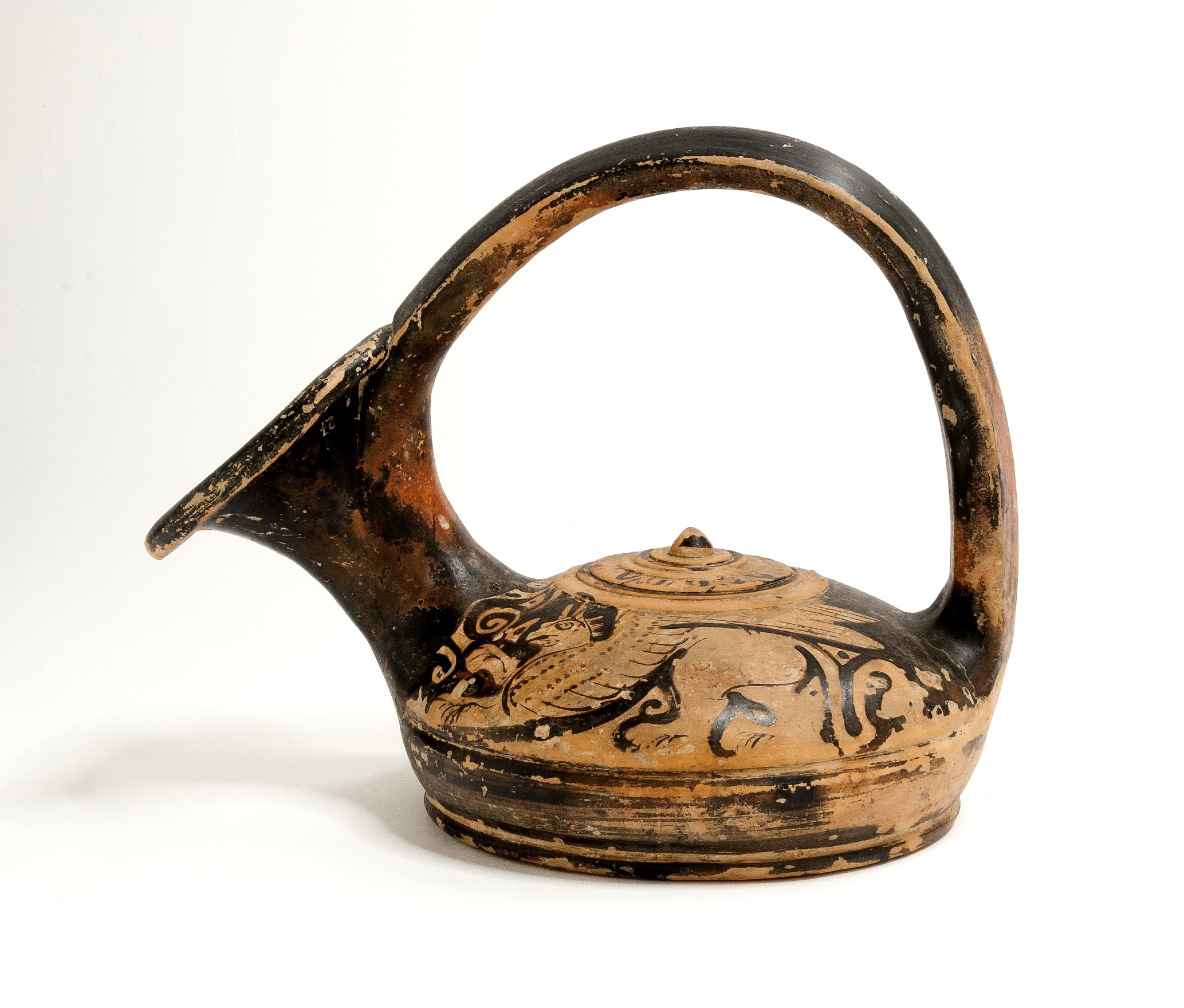 askos, lenticolare, Morel 8413/8422//Massei classe I/variante C - produzione attica (sec. IV a.C)