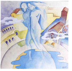 Trasfigurazione di Romeo e Giulietta, trasfigurazione di Romeo e Giulietta (disegno, opera isolata) di Siviero Albino detto Verossì (sec. XX)