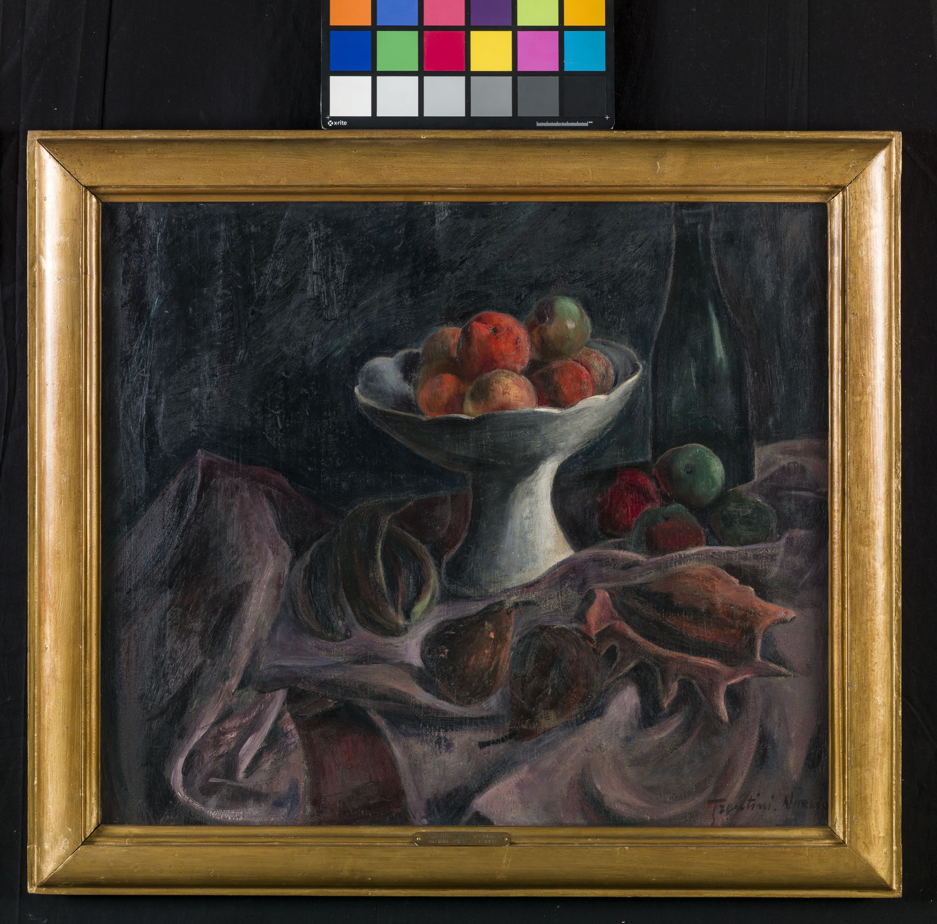 Natura morta, natura morta con frutta (dipinto, opera isolata) di Trentini Nurdio (sec. XX)