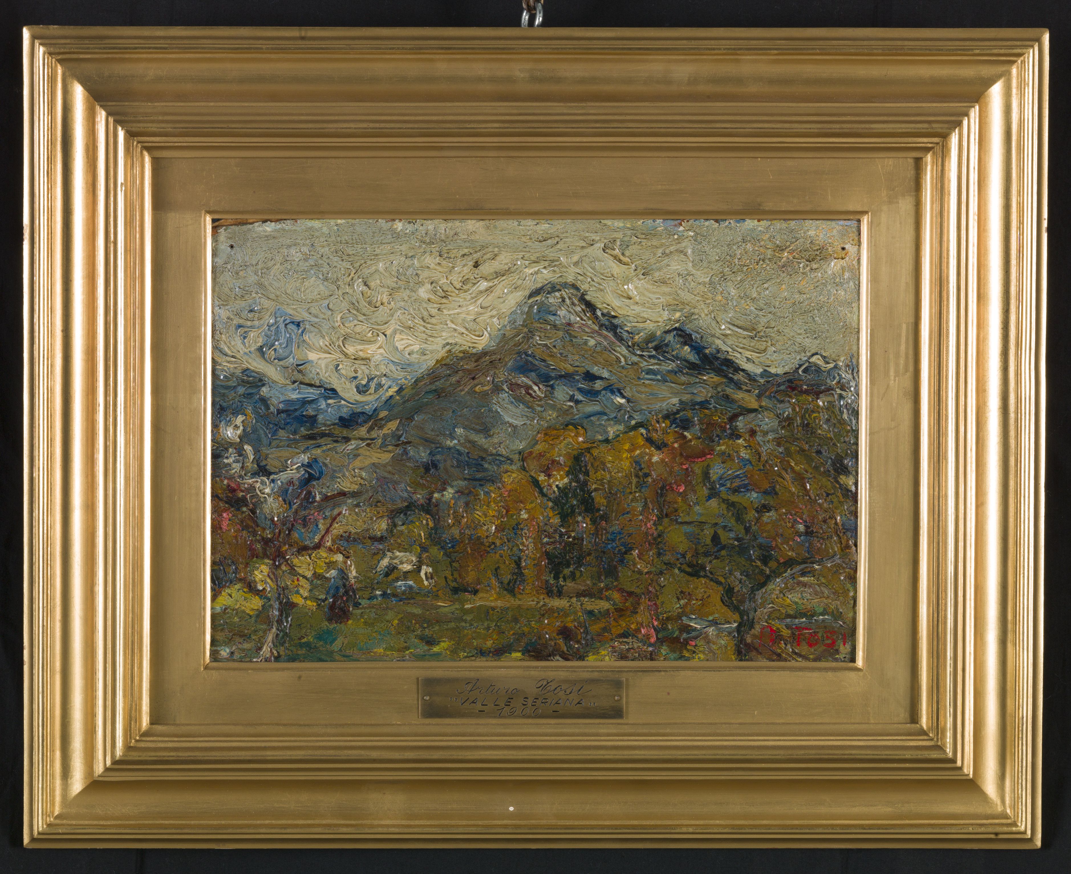 Val Seriana, paesaggio (dipinto, opera isolata) di Tosi Arturo (sec. XX)