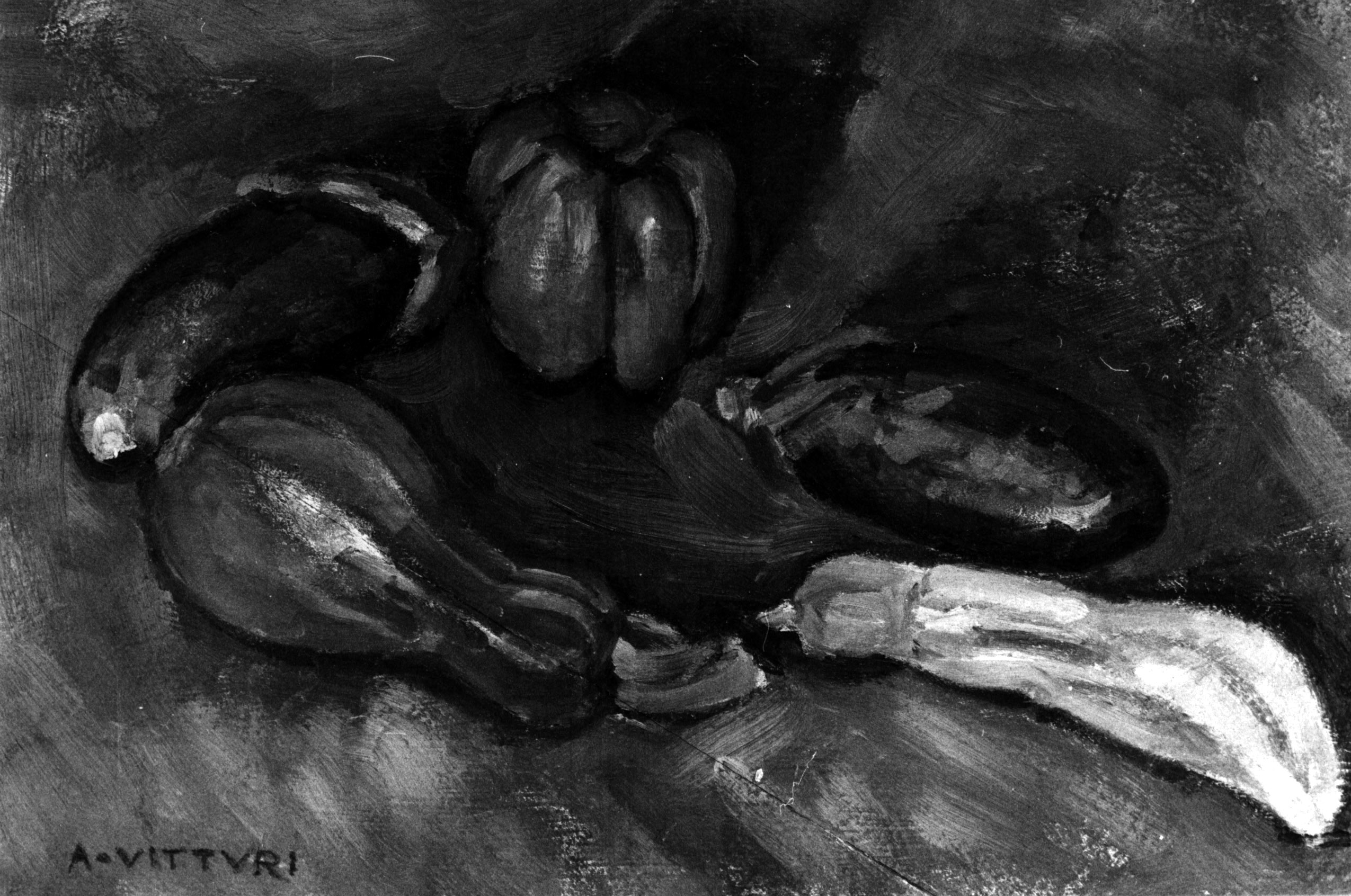 Natura morta. Frutta, natura morta con frutta (dipinto, opera isolata) di Vitturi Albano (sec. XX)