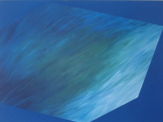 Aphrodite, composizione astratta sul tono blu (dipinto, opera isolata) di Olivieri Giorgio (sec. XX)