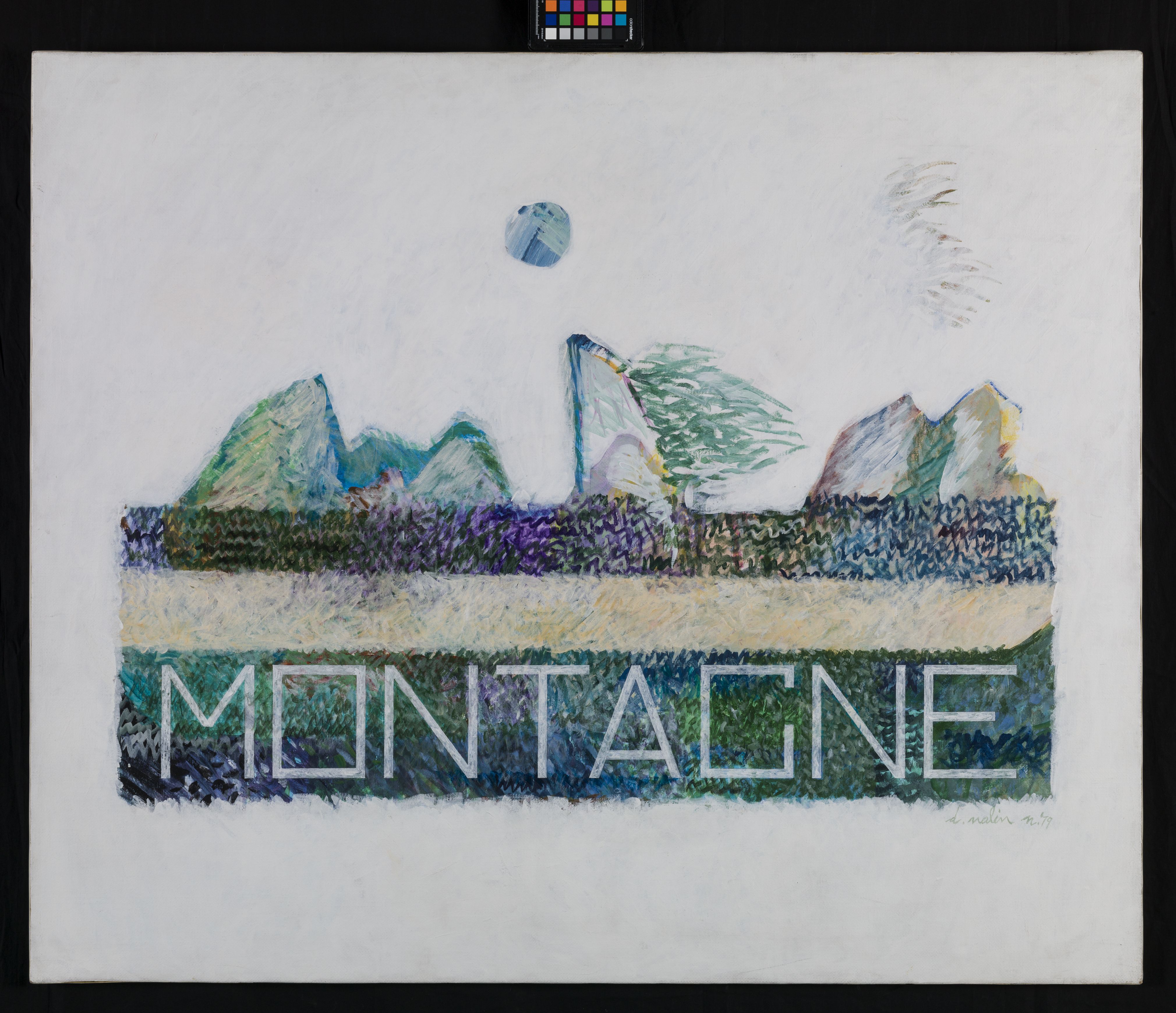 Montagne, paesaggio con montagne (dipinto, opera isolata) di Nalin Daniele (sec. XX)