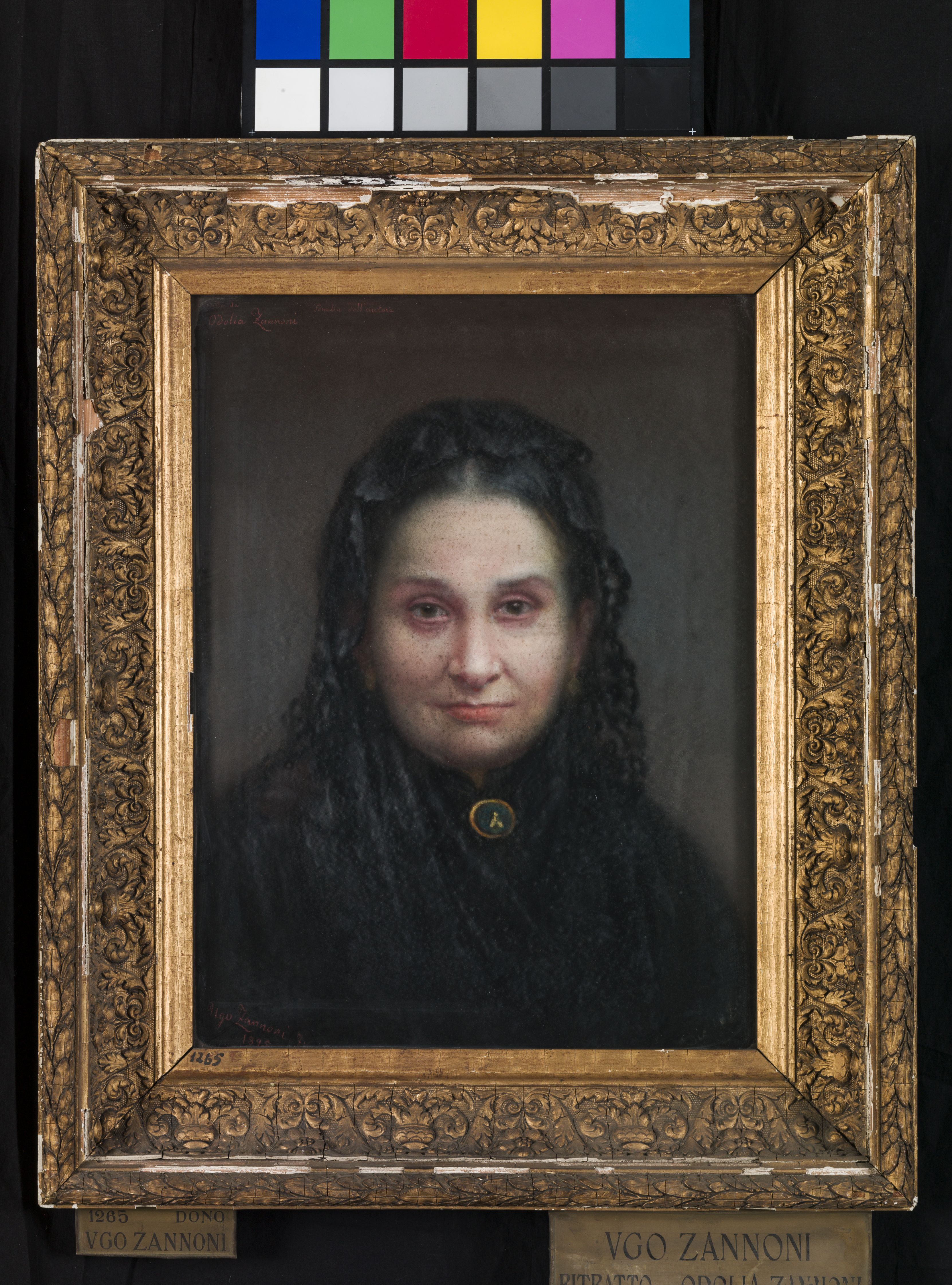Ritratto di Odolia Zannoni, ritratto di donna (dipinto, opera isolata) di Zannoni Ugo - veronese (sec. XIX)
