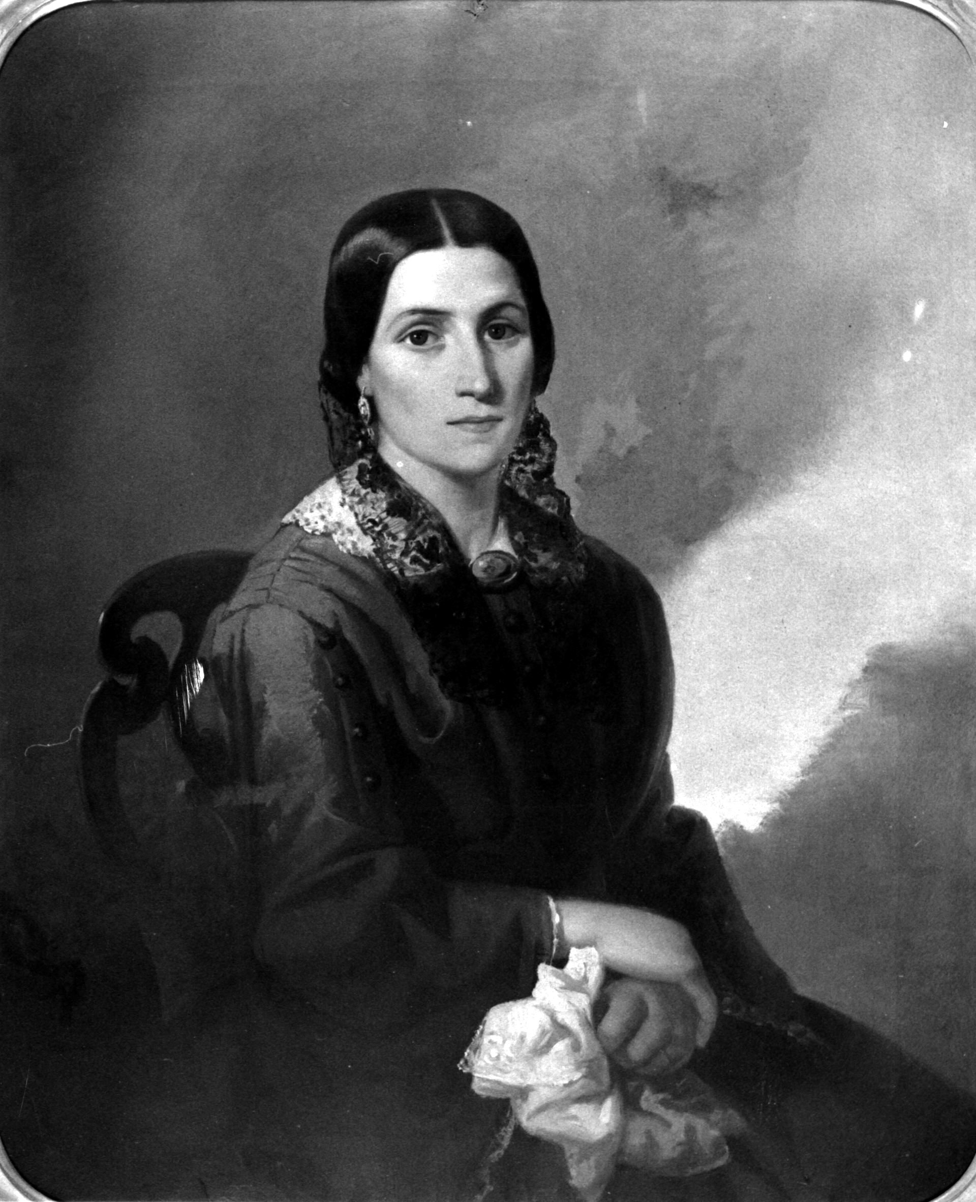 Ritratto femminile, ritratto femminile (dipinto, opera isolata) di autore ignoto (sec. XIX)