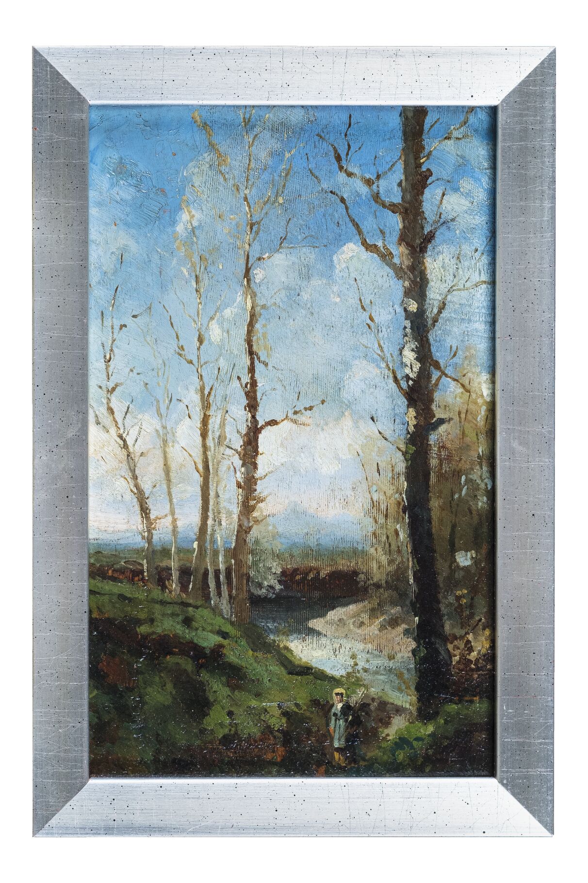 Paesaggio, paesaggio di pianura (dipinto, opera isolata) di Perotti Edoardo - piemontese (sec. XIX)