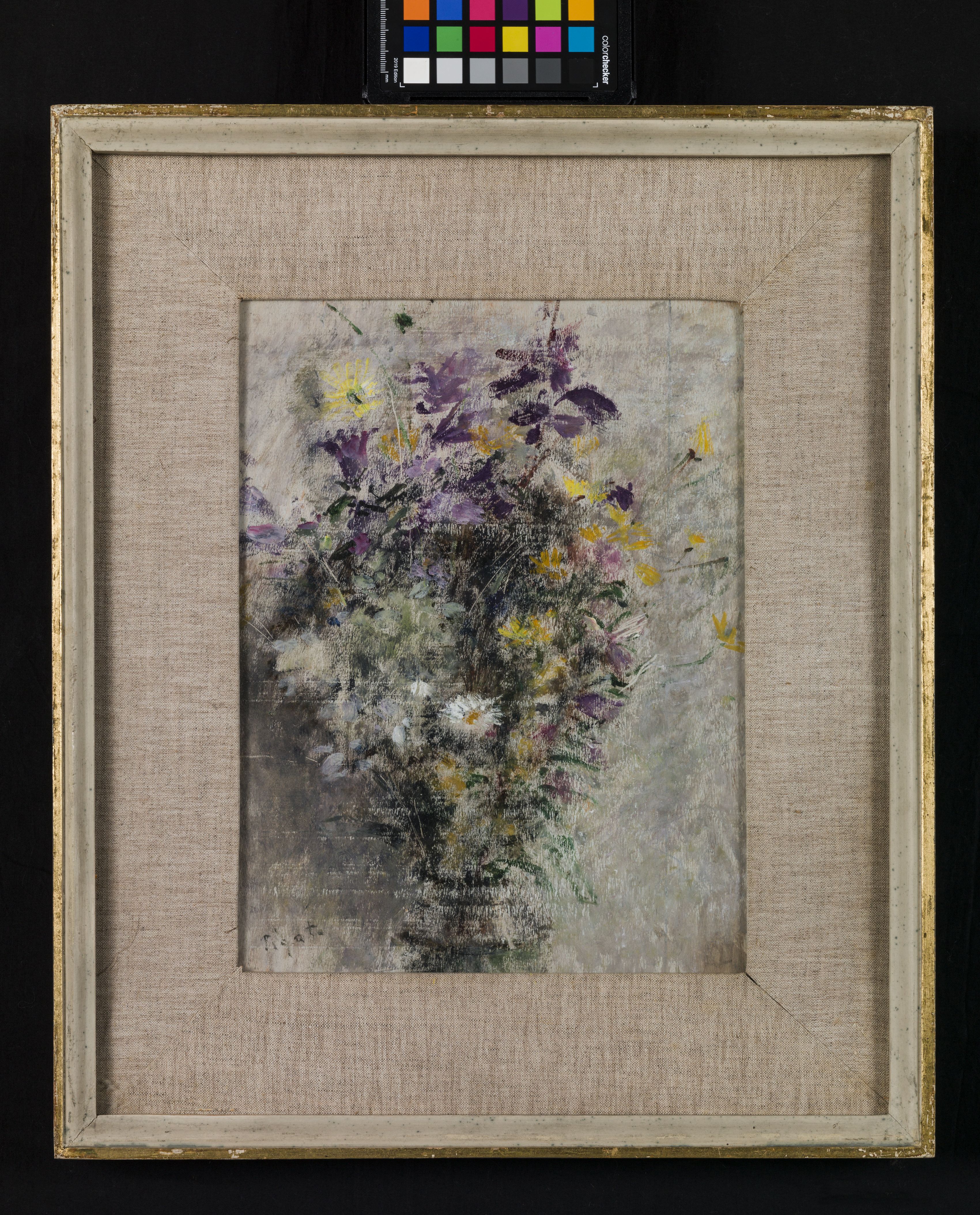 Vaso di fiori, natura morta con fiori (dipinto, opera isolata) di Pigato Orazio (sec. XX)