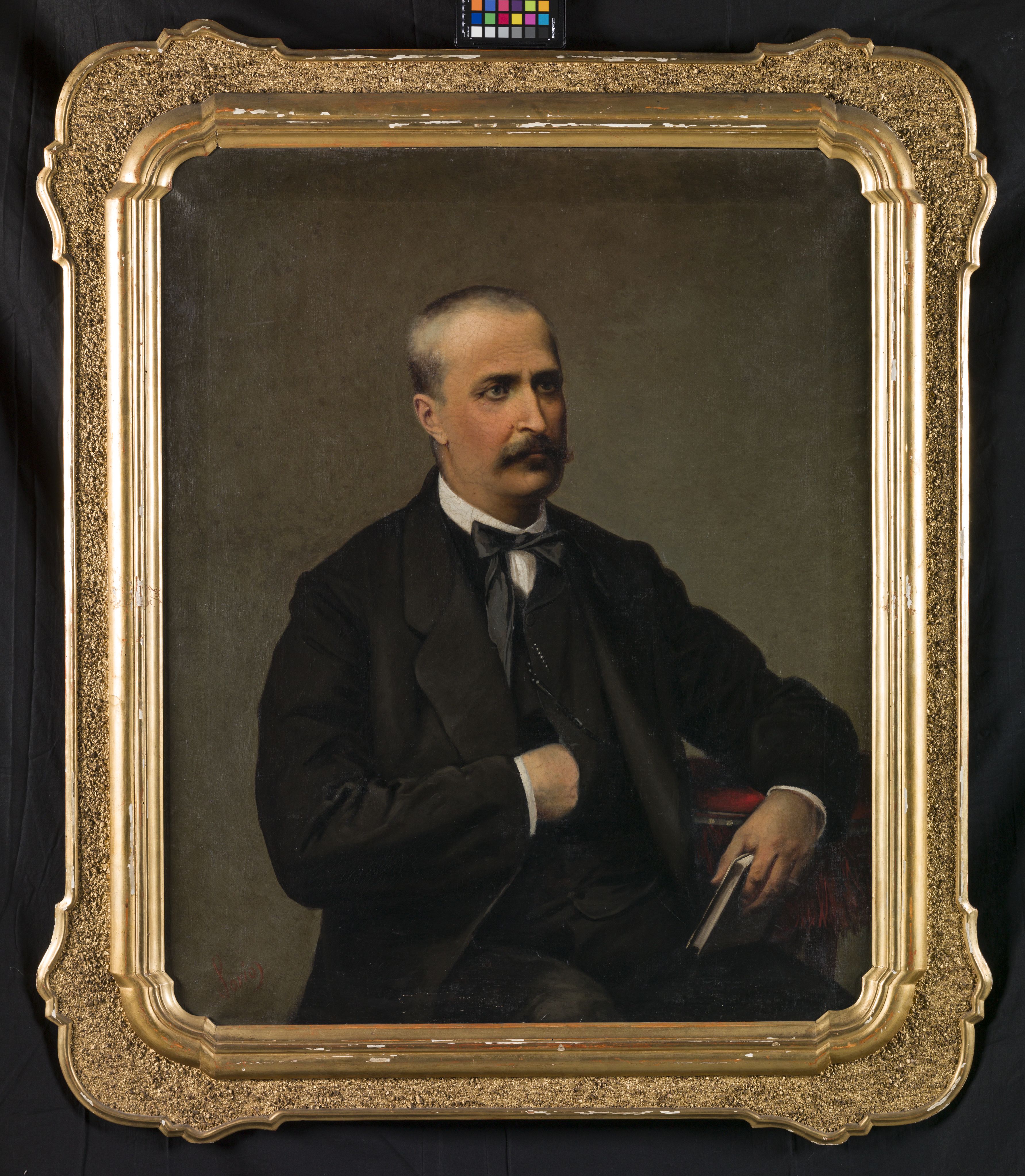 Ritratto maschile, ritratto maschile a tre quarti (dipinto, opera isolata) di Sorio Luigi (sec. XIX)
