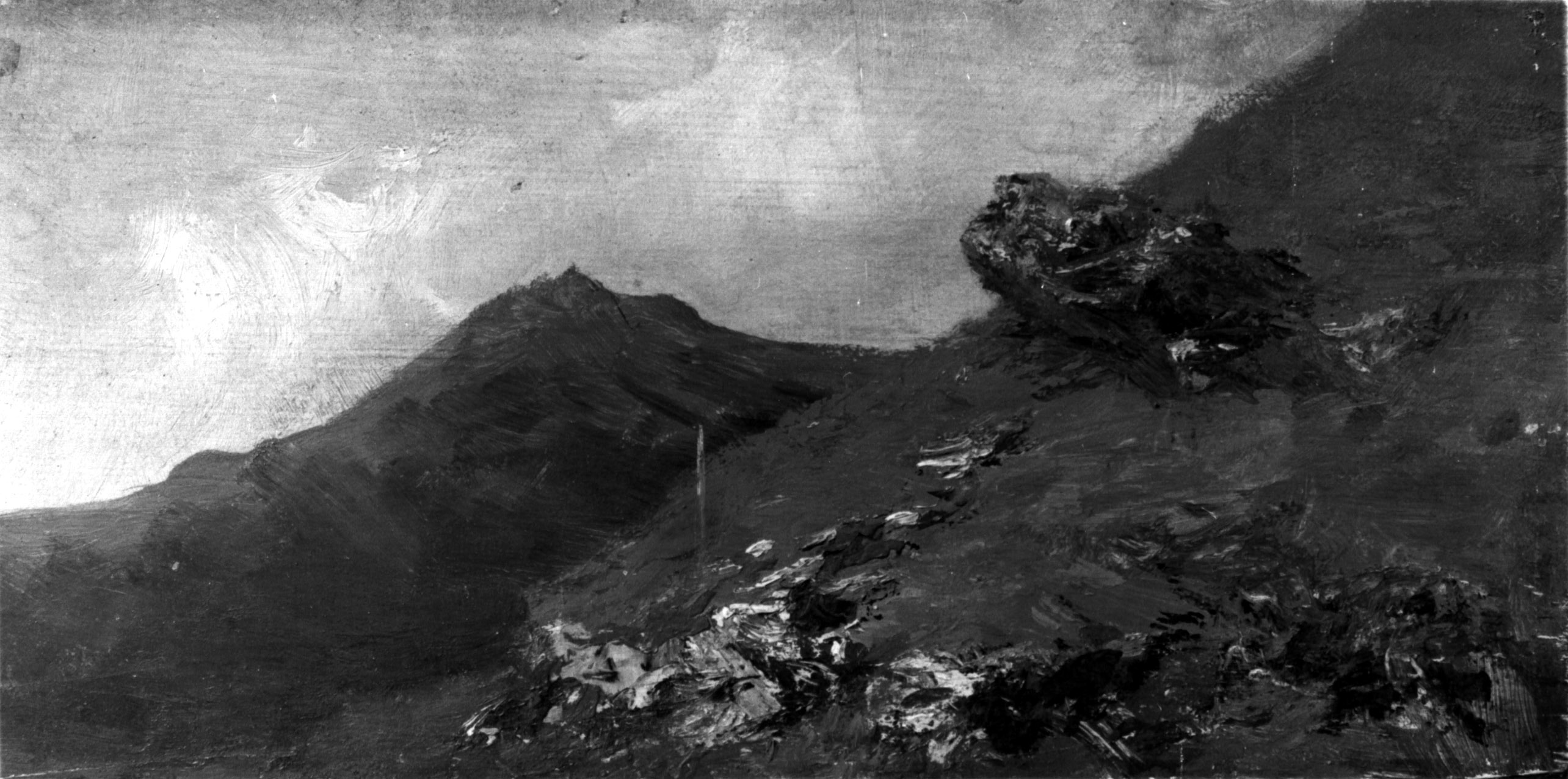 Studio di paesaggio, paesaggio montano (dipinto, serie) di Zannoni Giuseppe (sec. XIX)