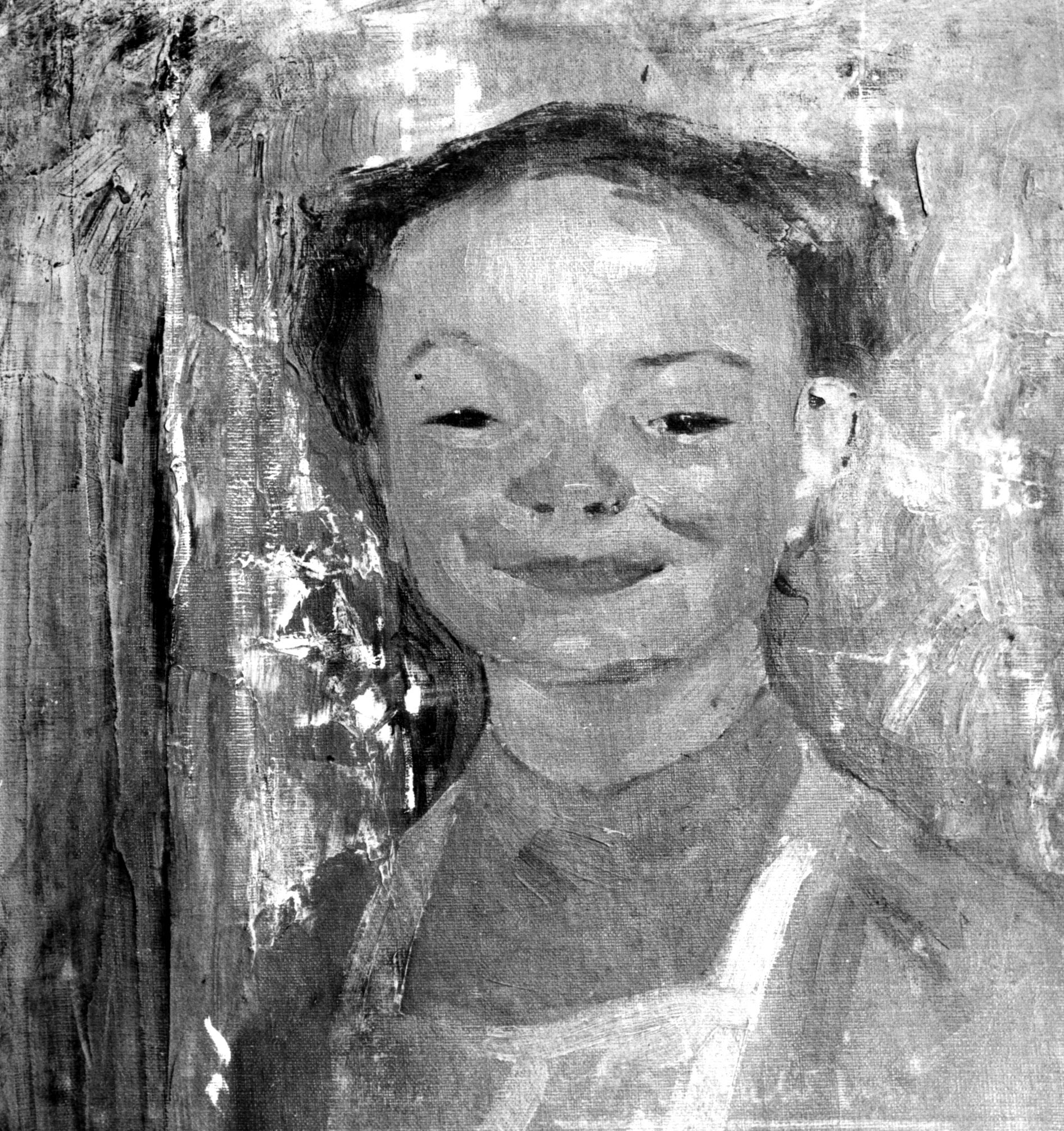 Testa di bambina, testa di bambina (dipinto, opera isolata) di Beraldini Ettore (sec. XX)