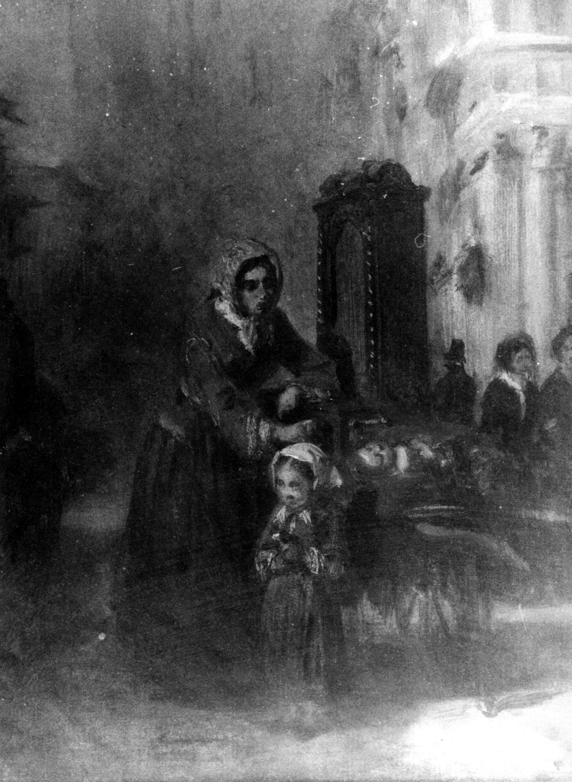 La suonatrice ambulante, scena familiare (dipinto, serie) di Scattola Domenico (sec. XIX)