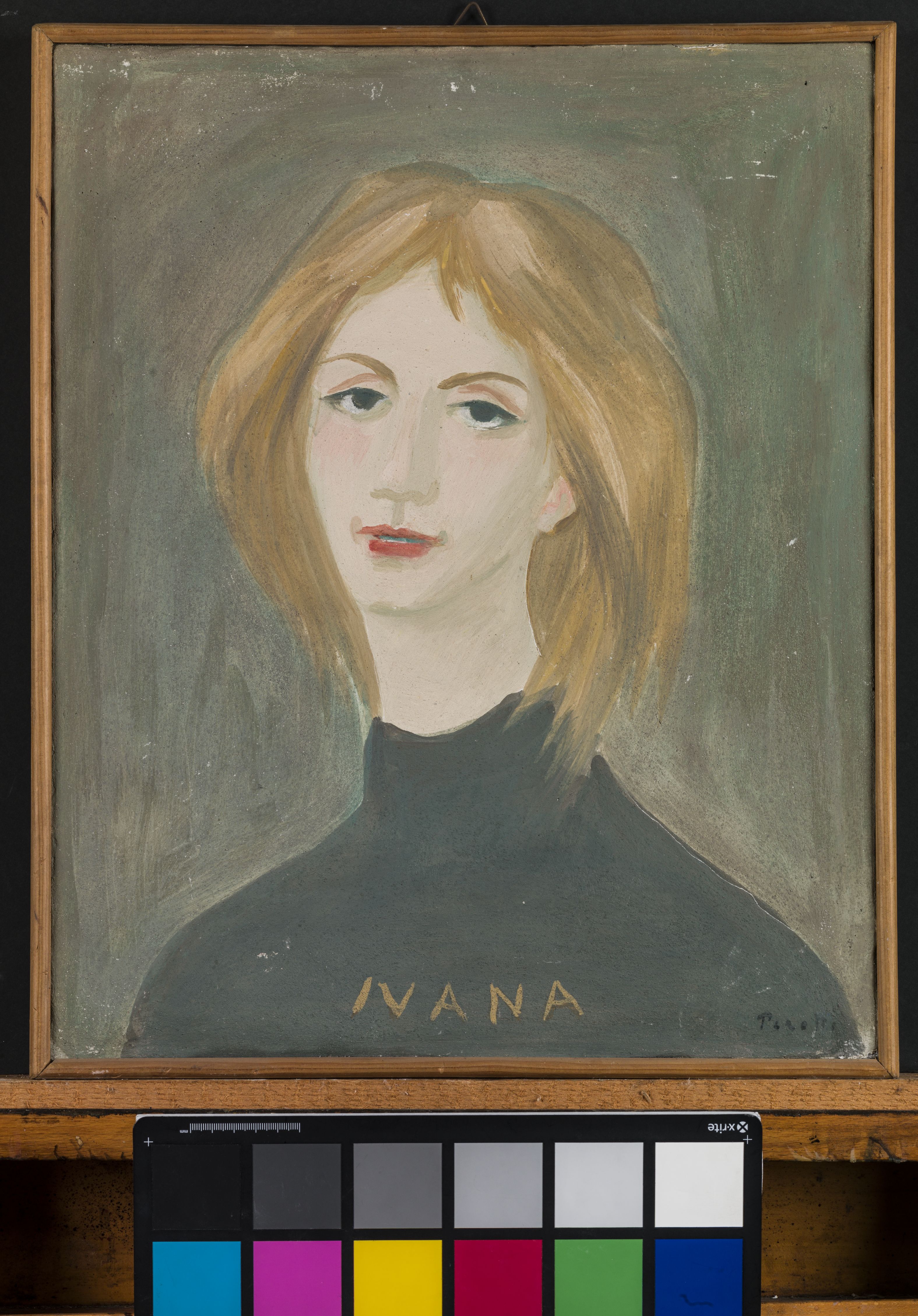 Ivana (ritratto), ritratto femminile a mezzo busto frontale (dipinto, opera isolata) di Perotti Francesco (sec. XX)