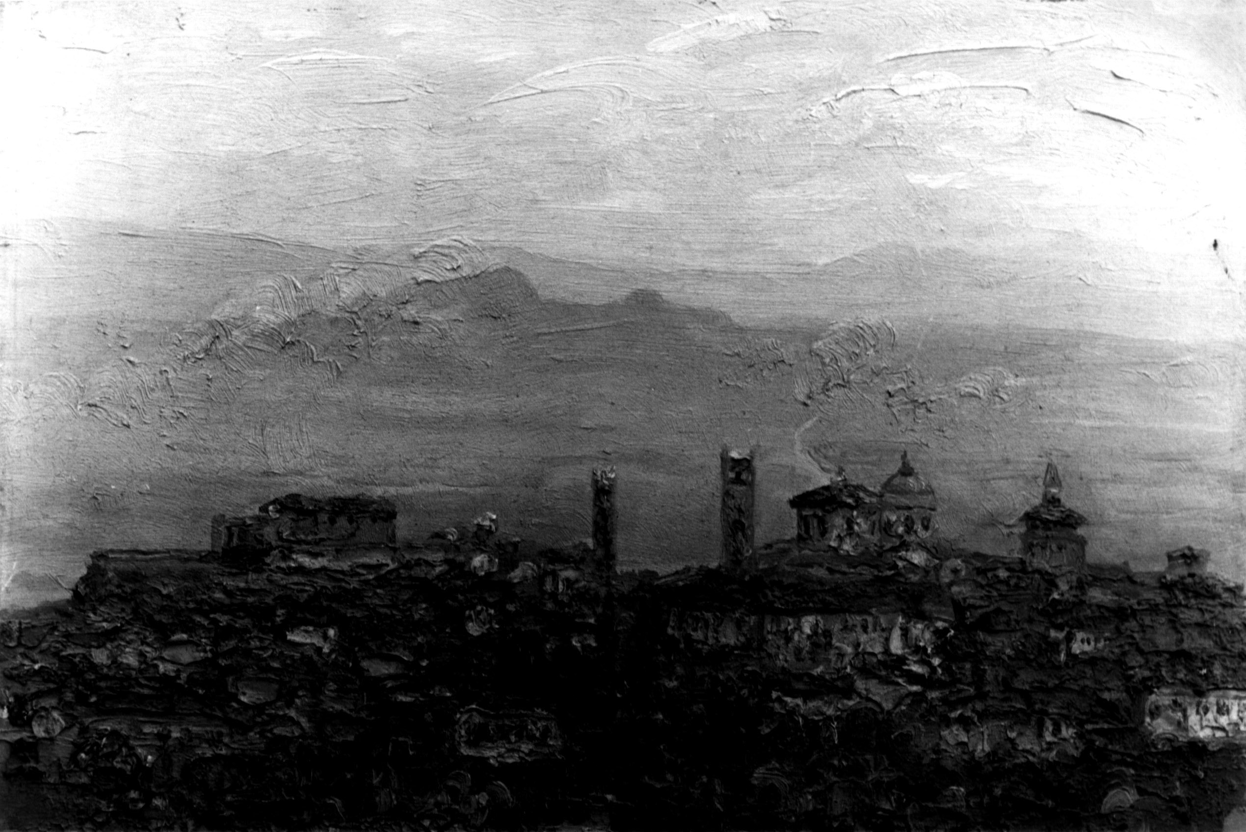 Veduta di Bergamo, veduta di Bergamo (dipinto, opera isolata) di Manzini Angelo (sec. XX)