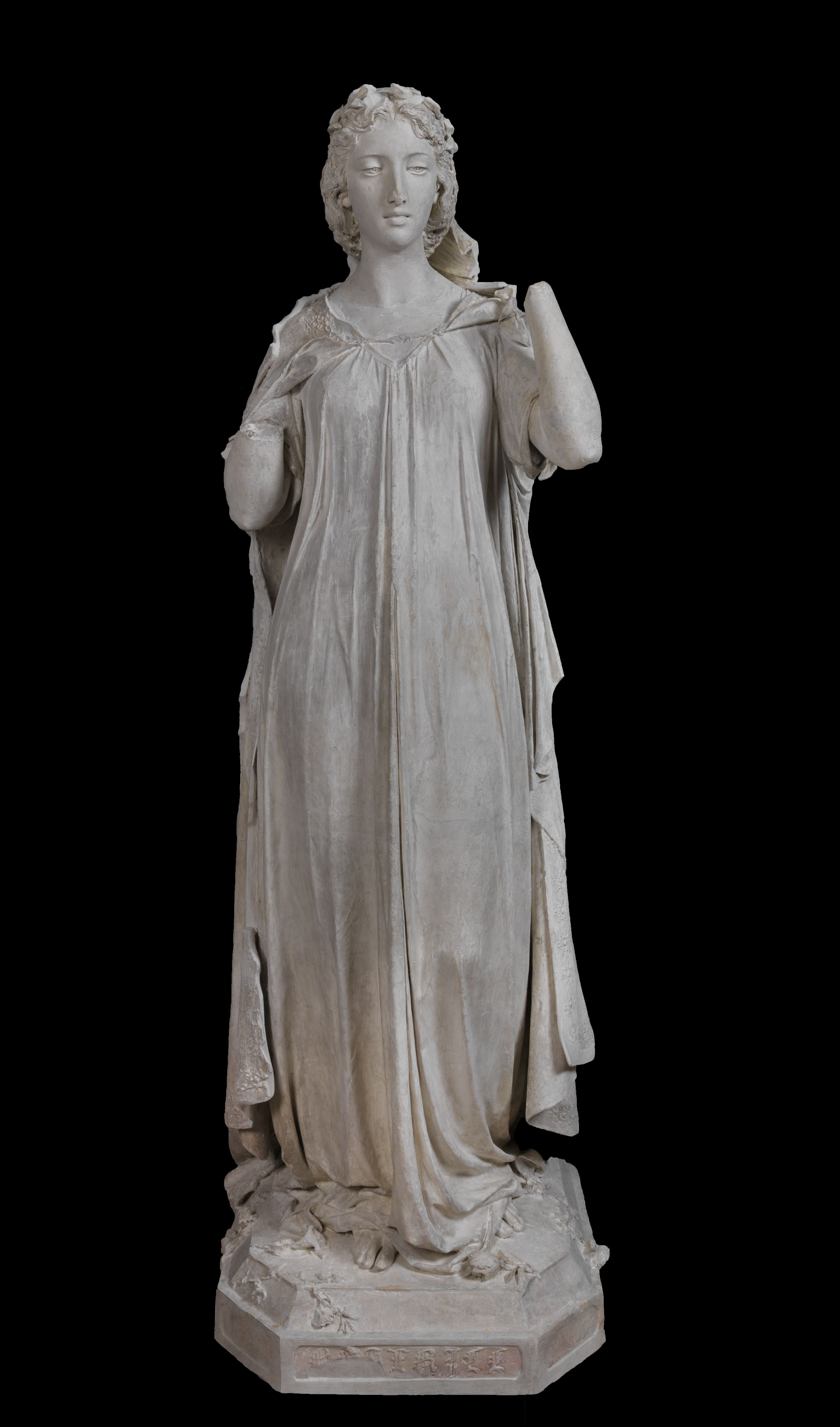 Beatrice, giovane donna a figura intera (scultura, opera isolata) di Zannoni Ugo - veronese (sec. XIX)