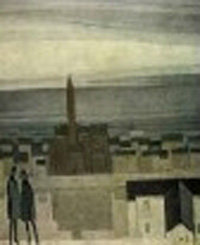 Inverno, ricerca di toni grigi, paesaggio (dipinto, opera isolata) di Zamboni Angelo (sec. XX)